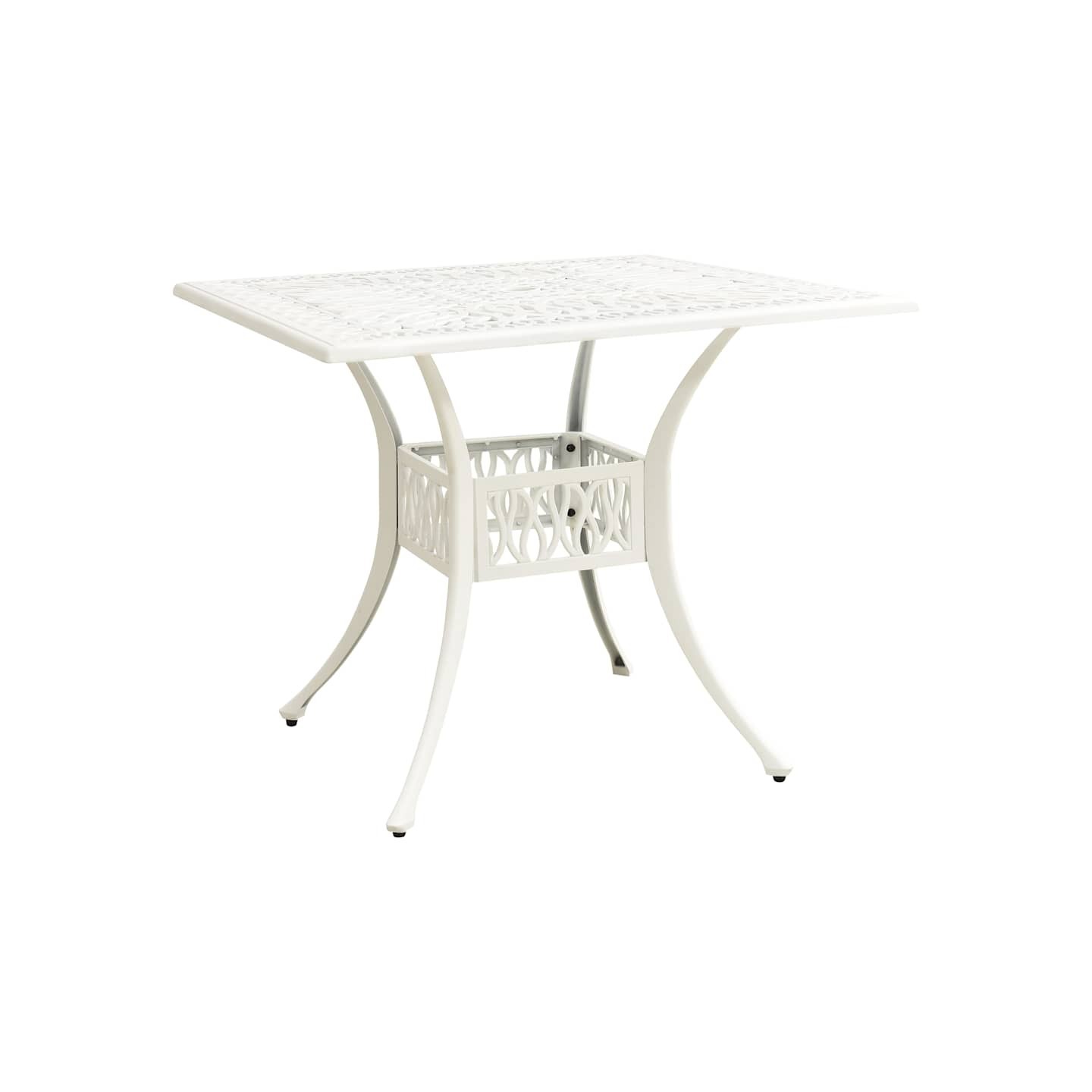 Table de jardin Blanc 90x90x73 cm Aluminium coulé