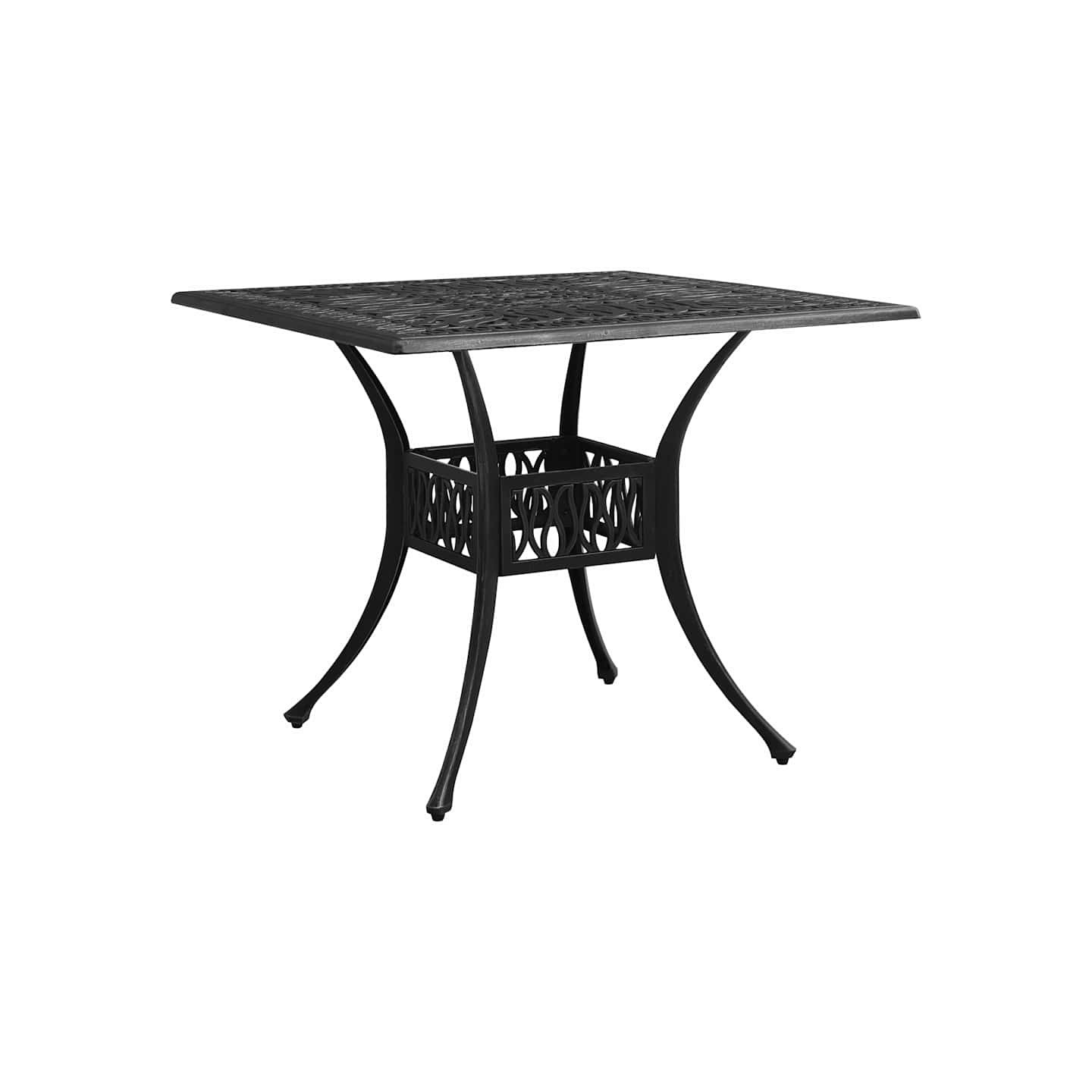 Table de jardin Noir 90x90x73 cm Aluminium coulé