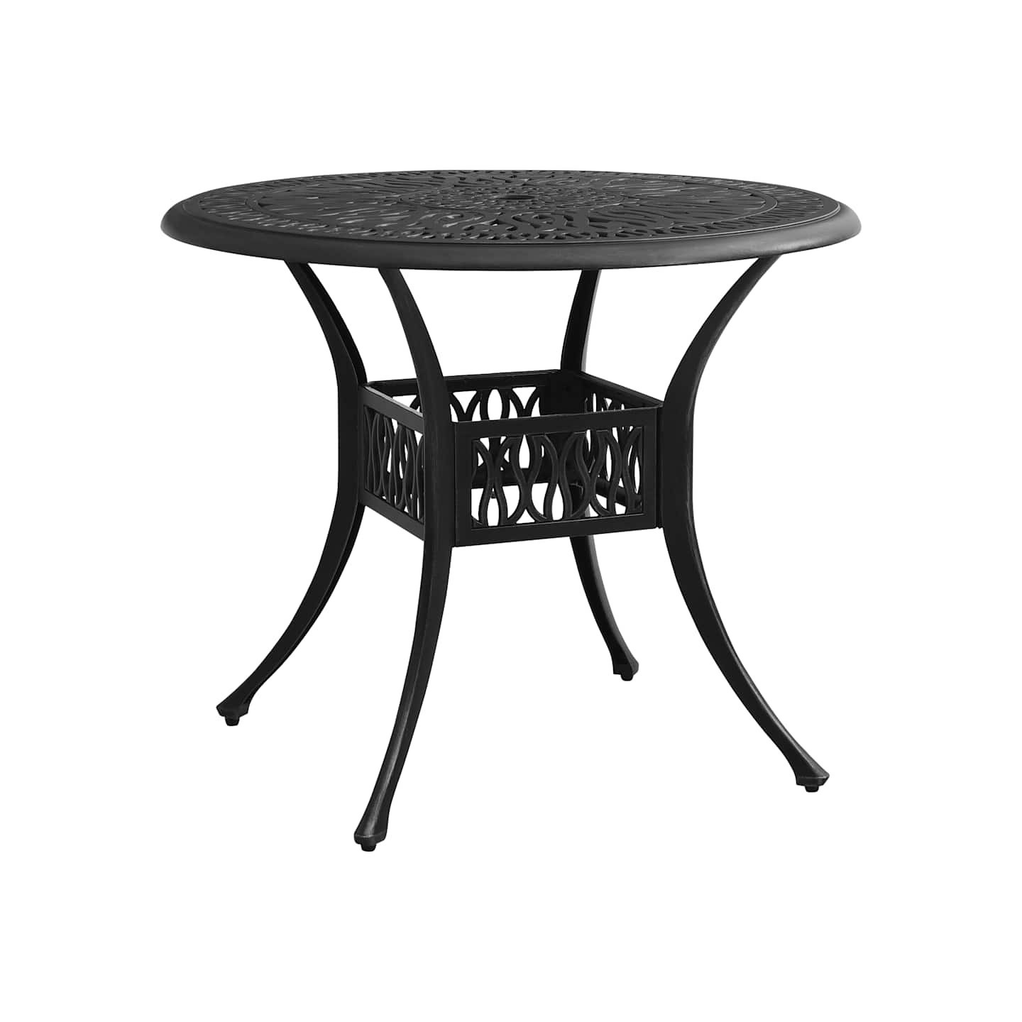 Table de jardin Noir 90x90x74 cm Aluminium coulé