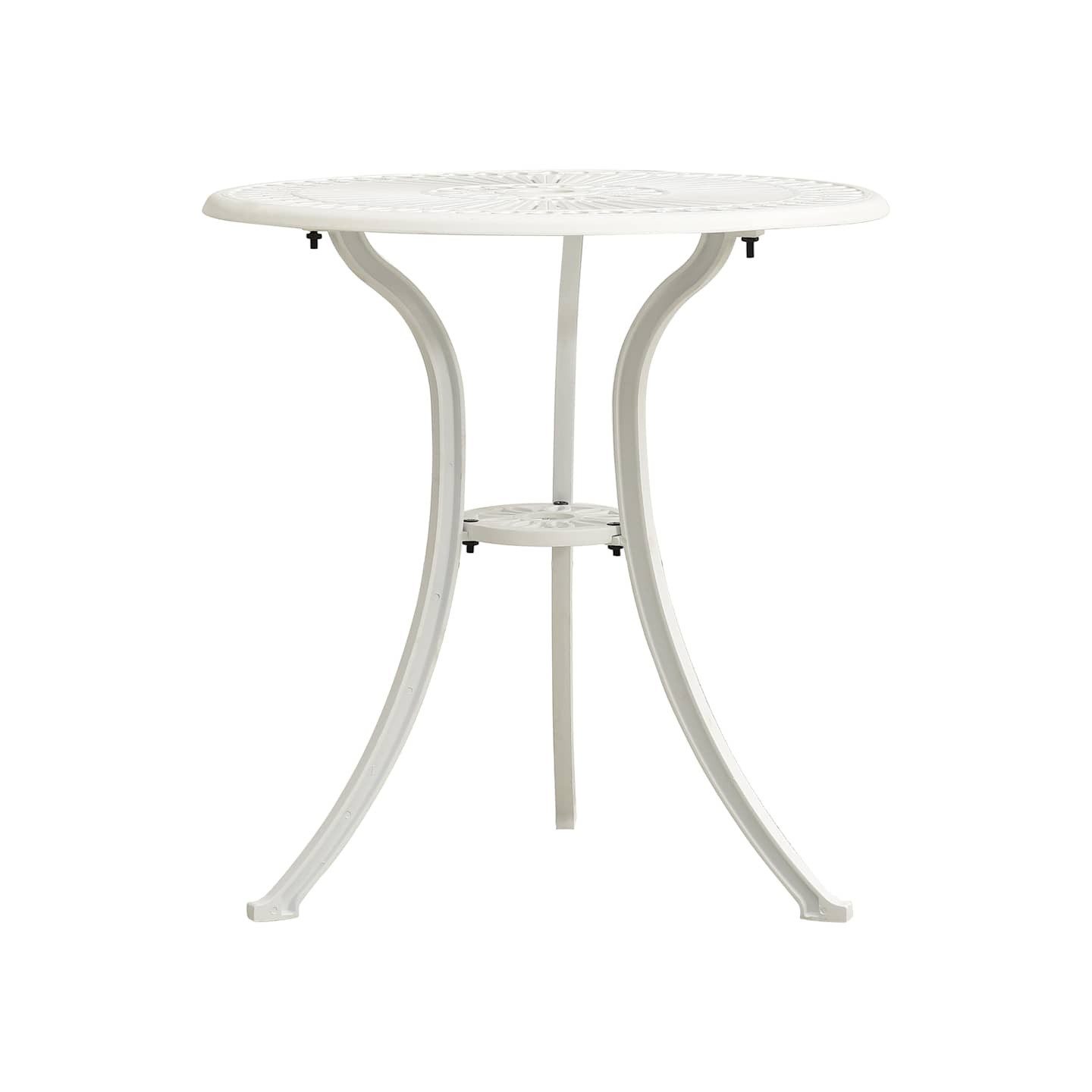 Table de jardin Blanc 62x62x65 cm Aluminium coulé