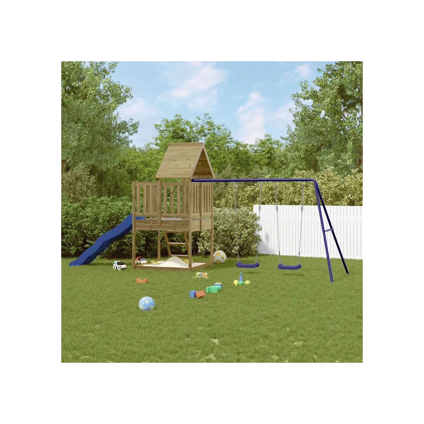 Aire de jeux d'extérieur bois de pin imprégné