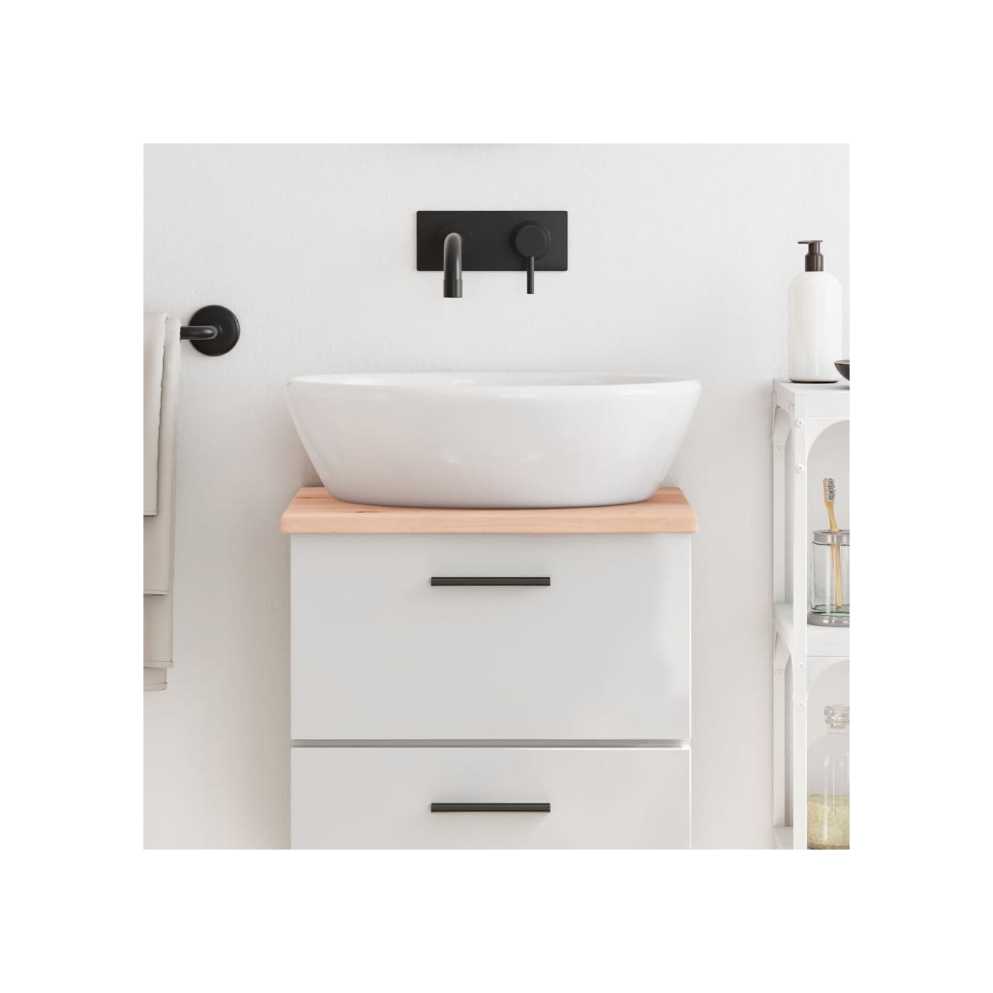 Comptoir de salle de bain 40x30x2 cm bois massif non traité