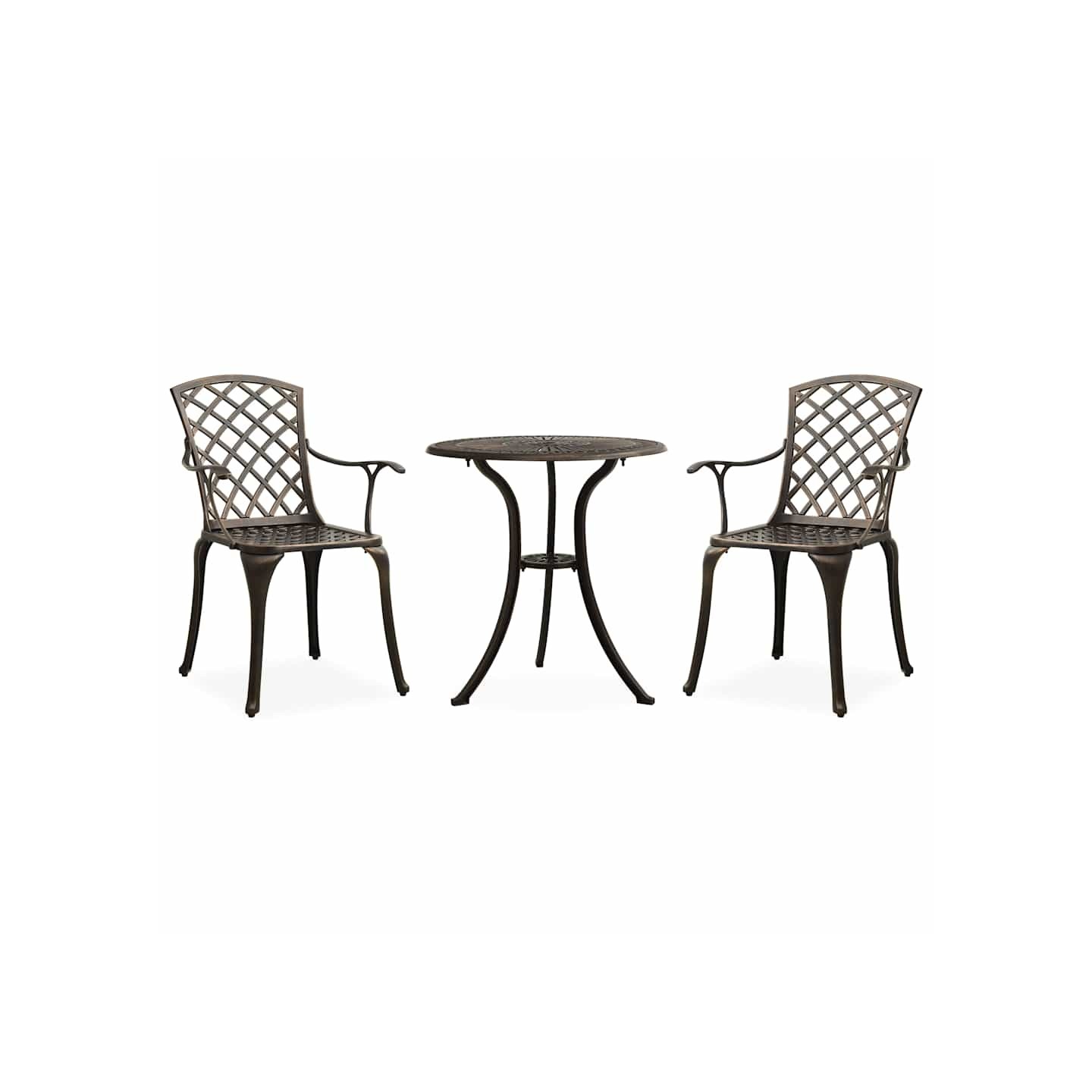 Ensemble de bistro 3 pcs Aluminium coulé Bronze