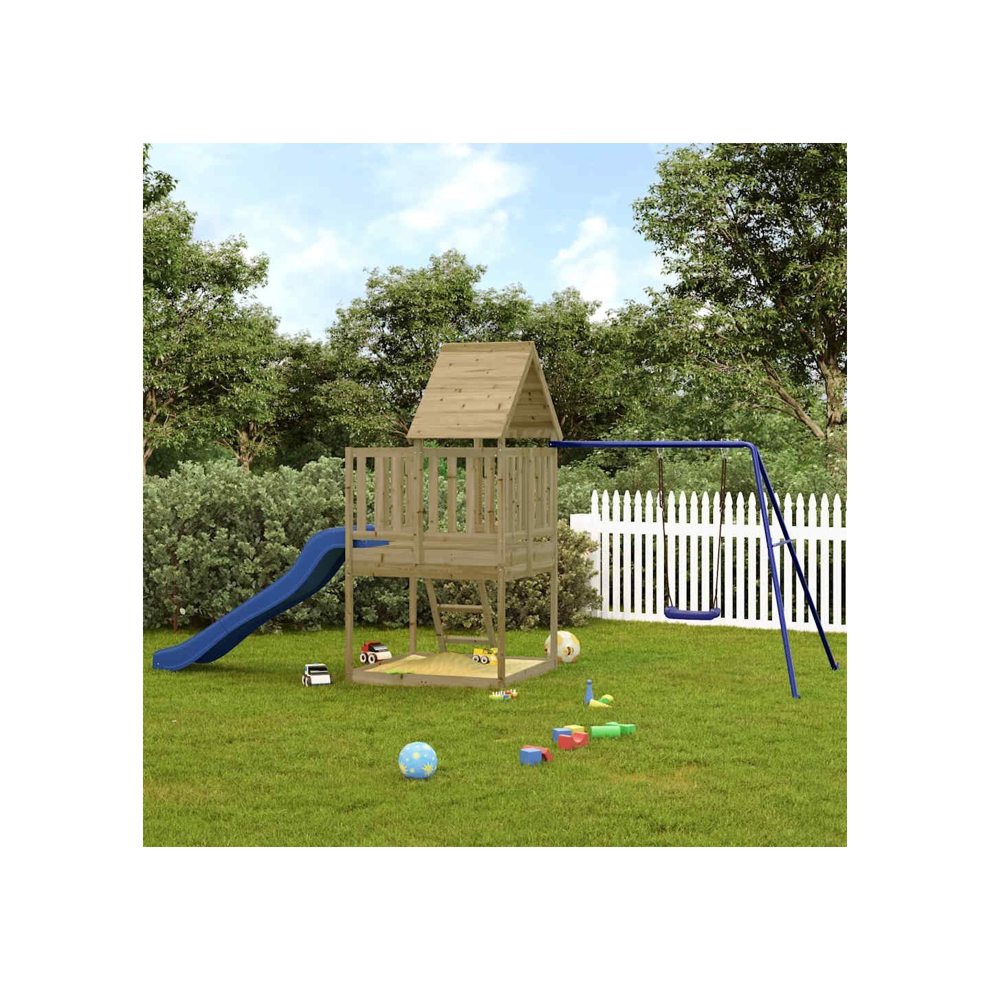Aire de jeux d'extérieur bois de pin imprégné