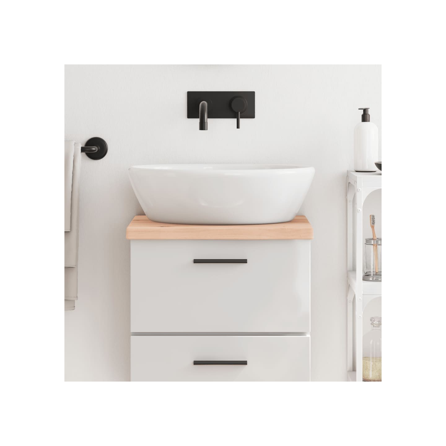 Comptoir de salle de bain 40x30x(2-4) cm bois massif non traité
