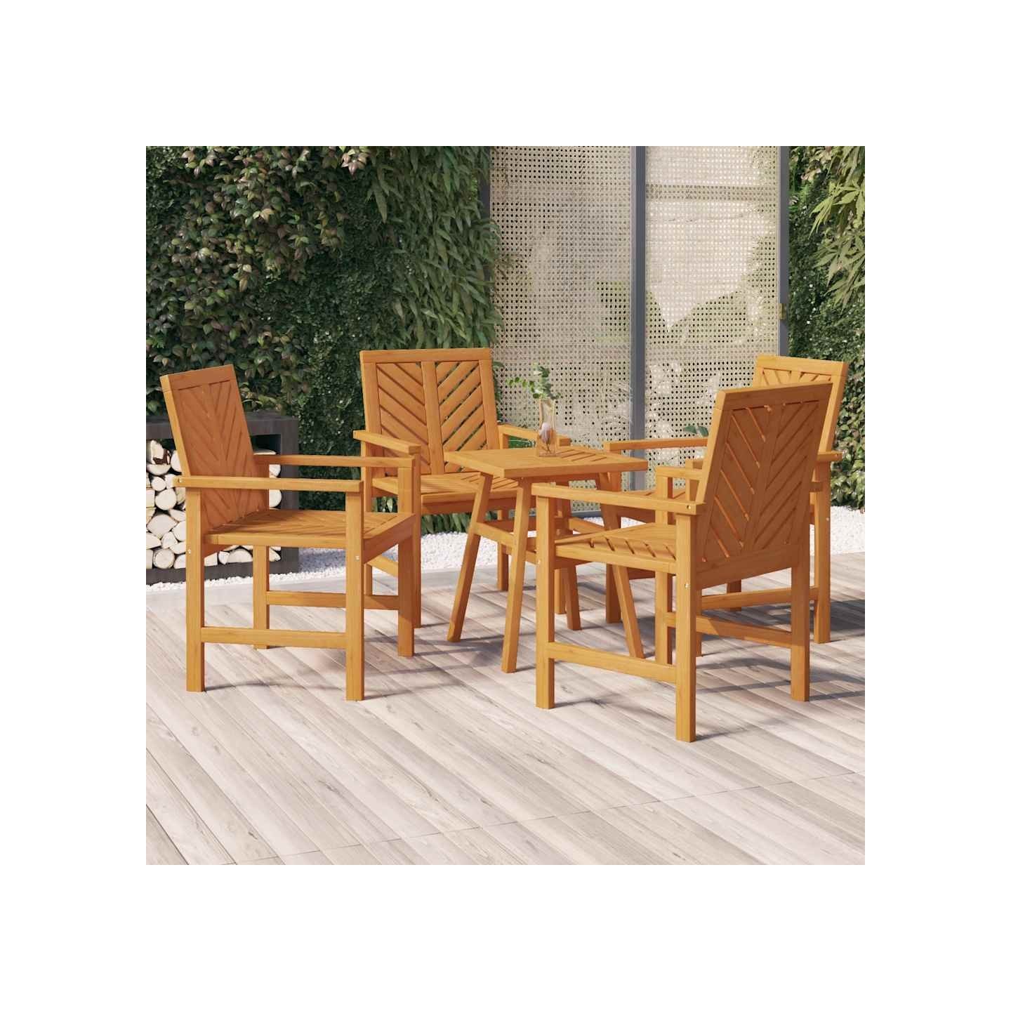Chaises à manger de jardin lot de 4 bois massif d'acacia