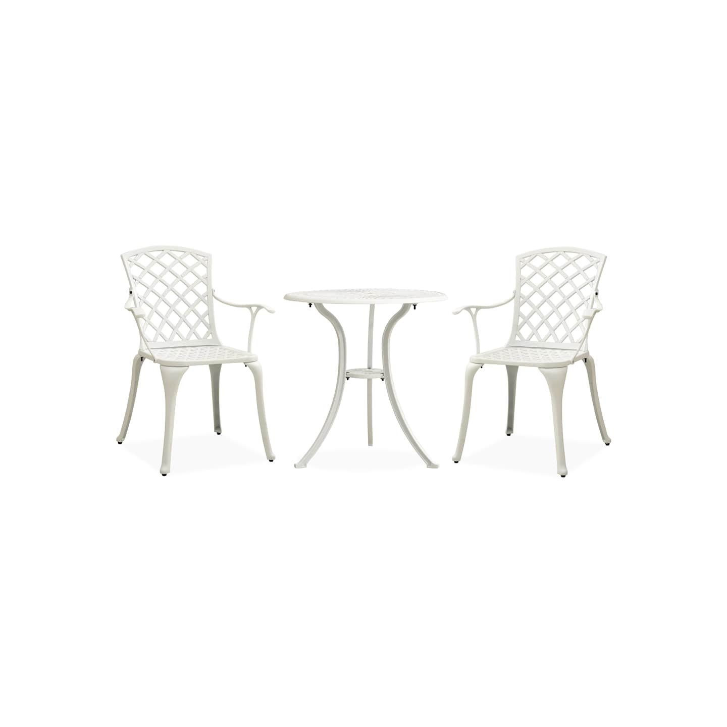 Ensemble de bistro 3 pcs Aluminium coulé Blanc