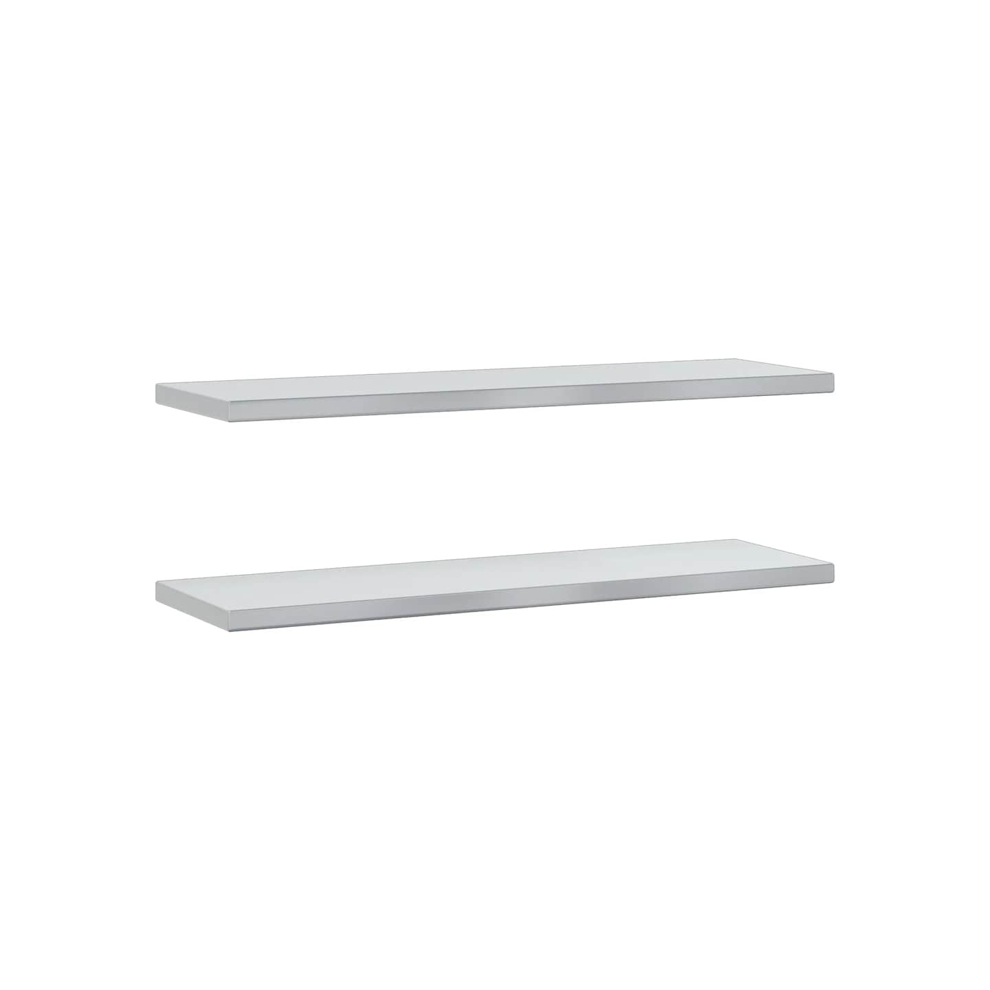 Étagères murales 2 pcs 100x30 cm argenté acier inoxydable