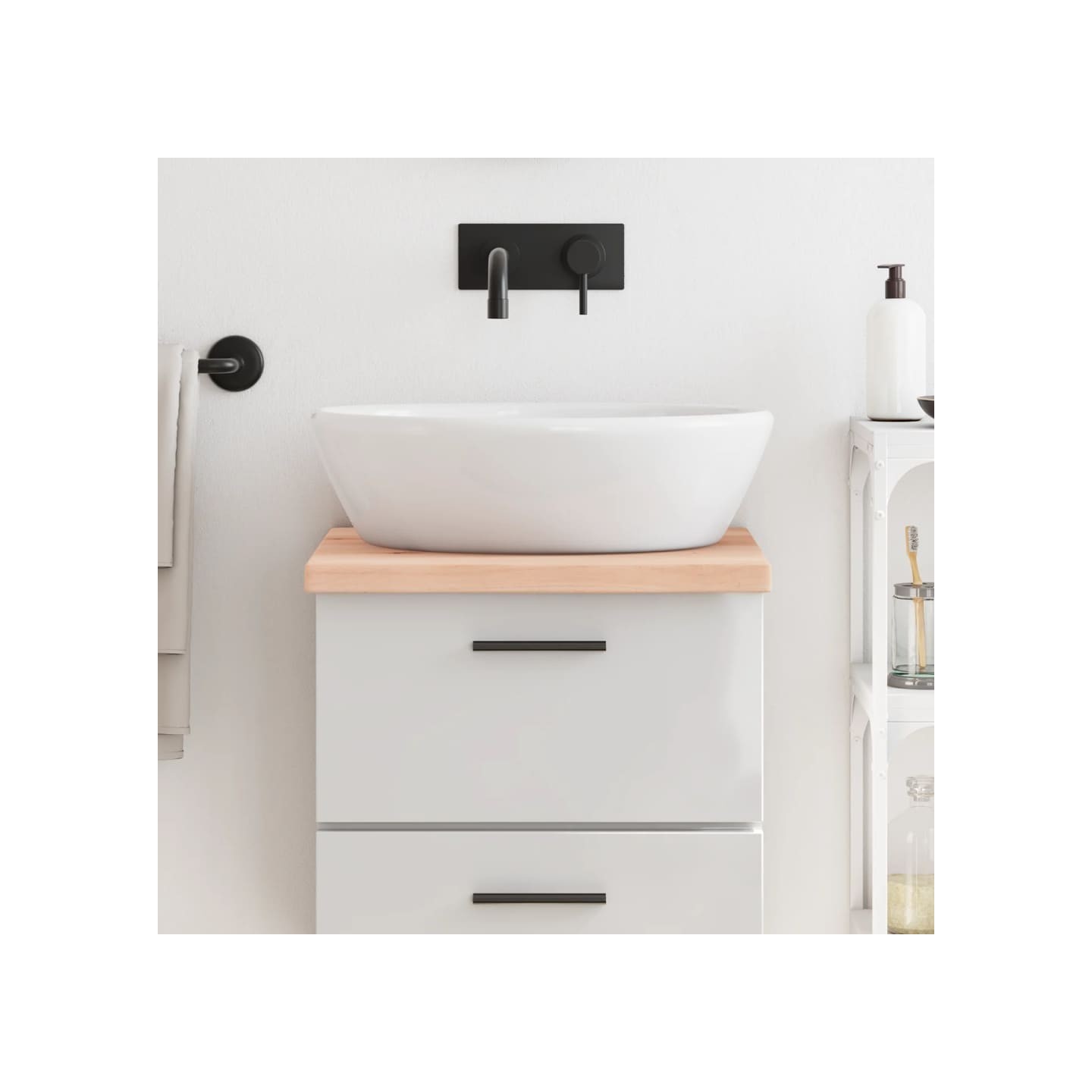 Comptoir de salle de bain 40x50x(2-4)cm bois massif non traité