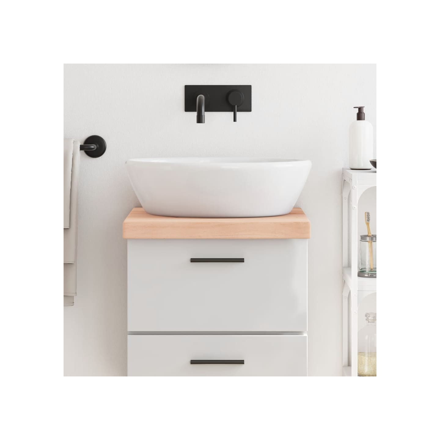 Comptoir de salle de bain 40x50x(2-6) cm bois massif non traité