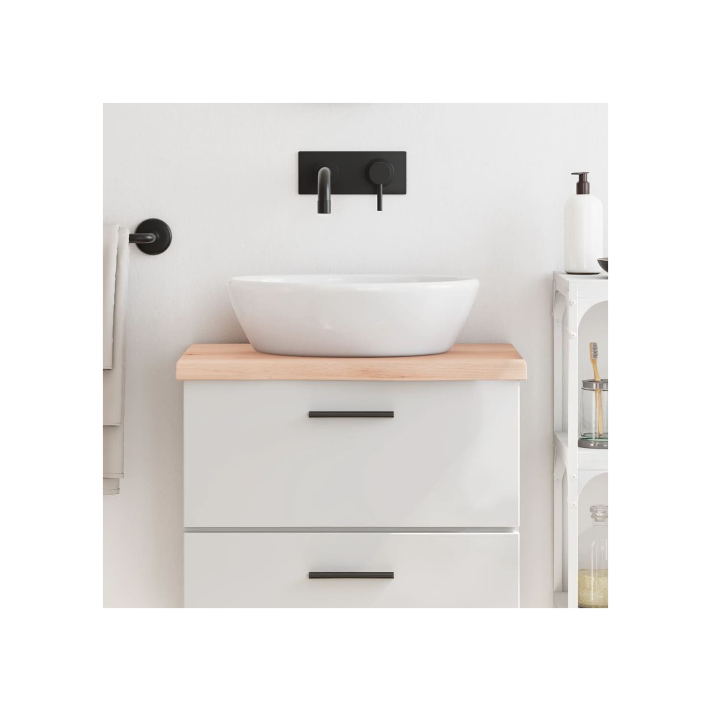 Comptoir de salle de bain 60x40x(2-4) cm bois massif non traité