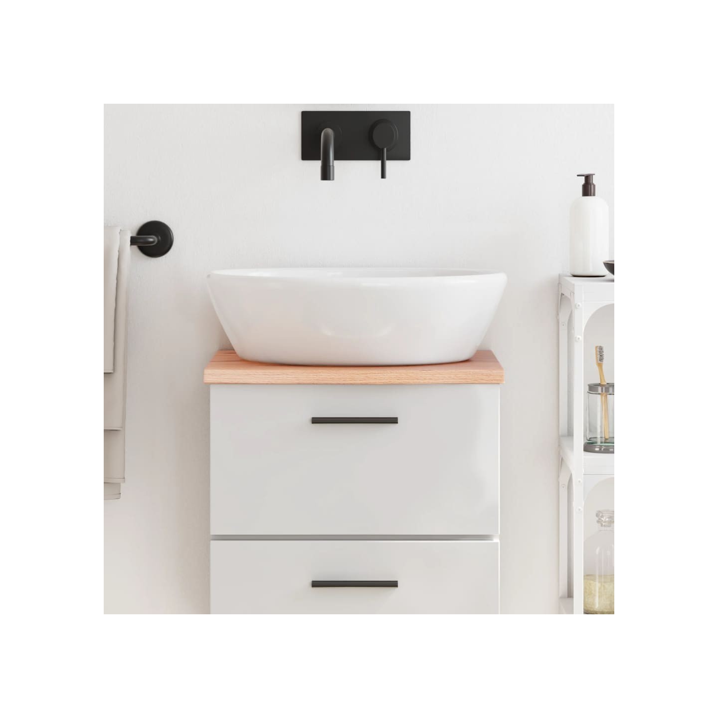 Comptoir de salle de bain marron clair 40x40x2 cm bois traité