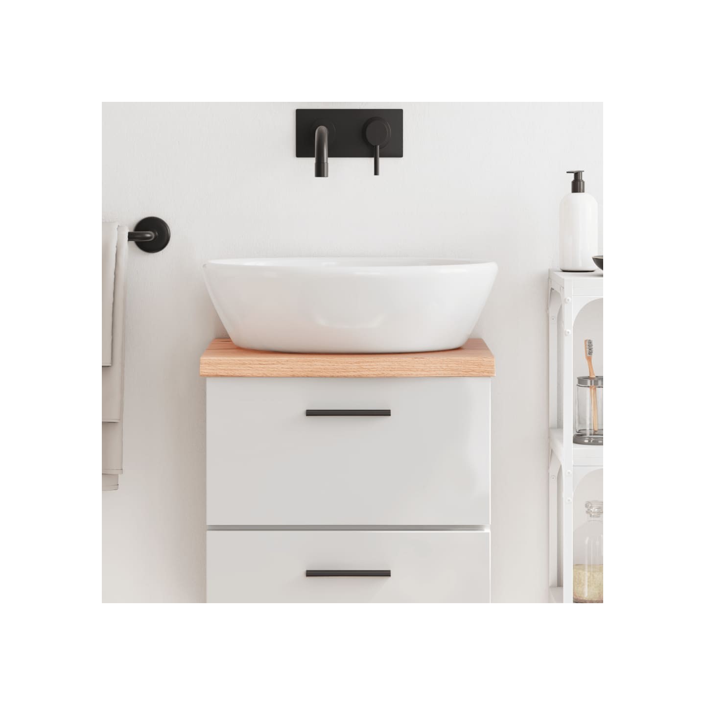 Comptoir de salle de bain marron 40x40x(2-4) cm bois traité