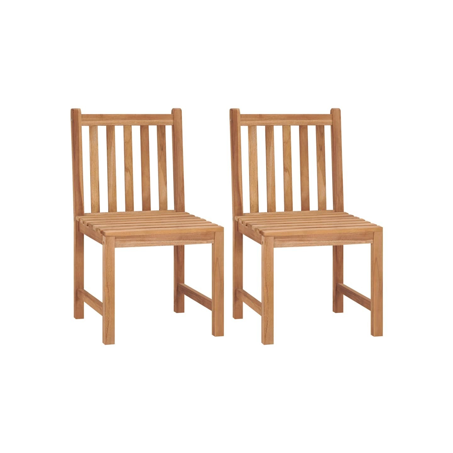 Chaises de jardin lot de 2 Bois de teck solide
