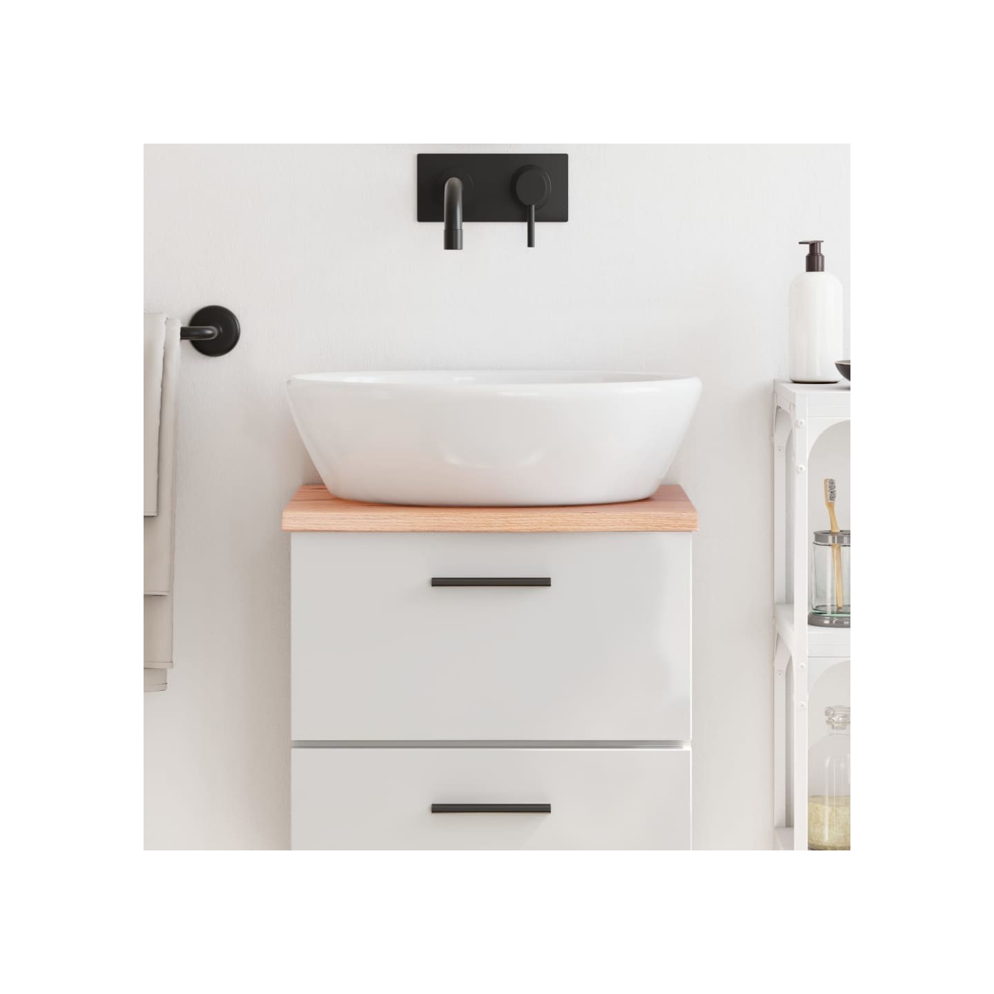 Comptoir de salle de bain marron clair 40x30x2 cm bois traité