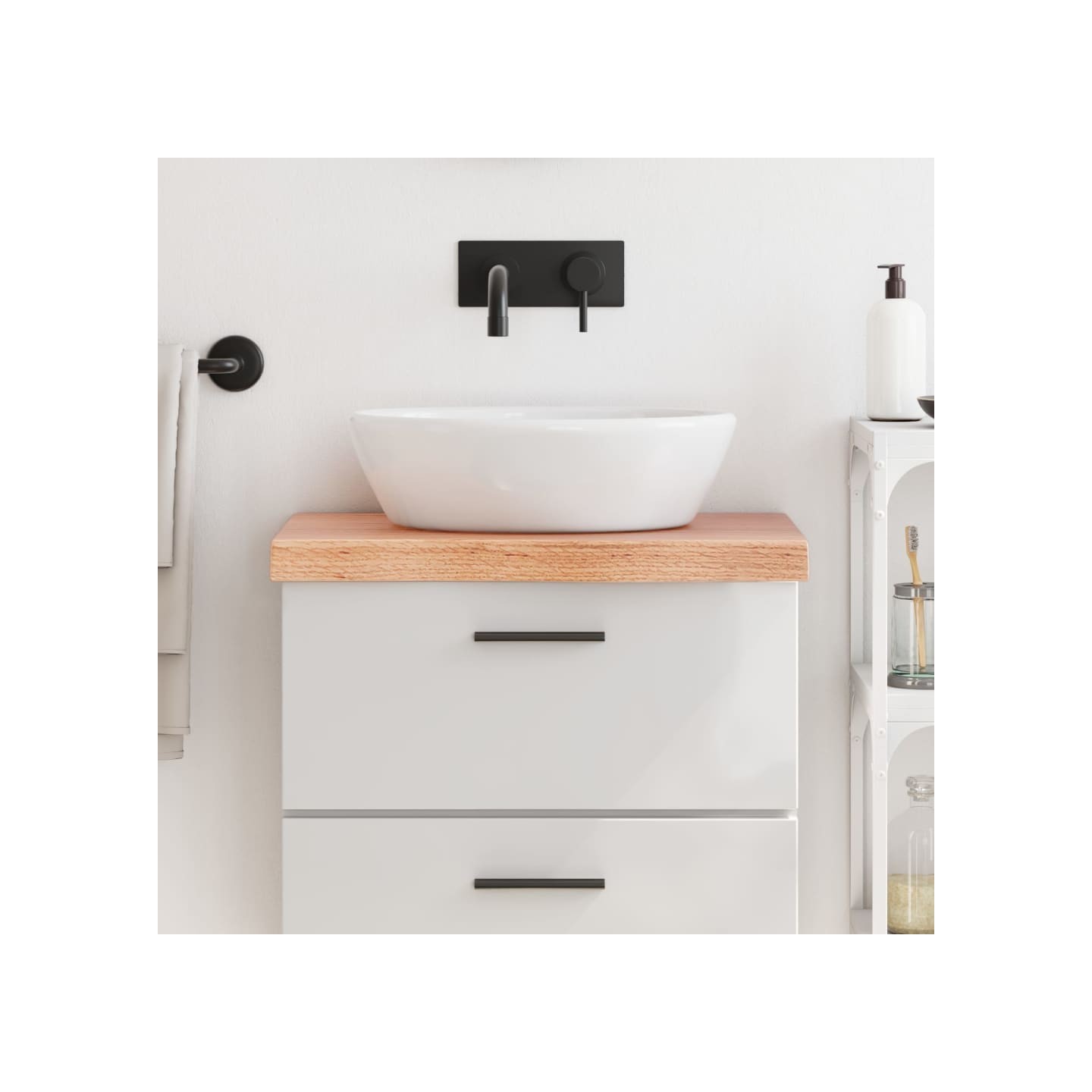 Comptoir de salle de bain marron 60x40x(2-6) cm bois traité