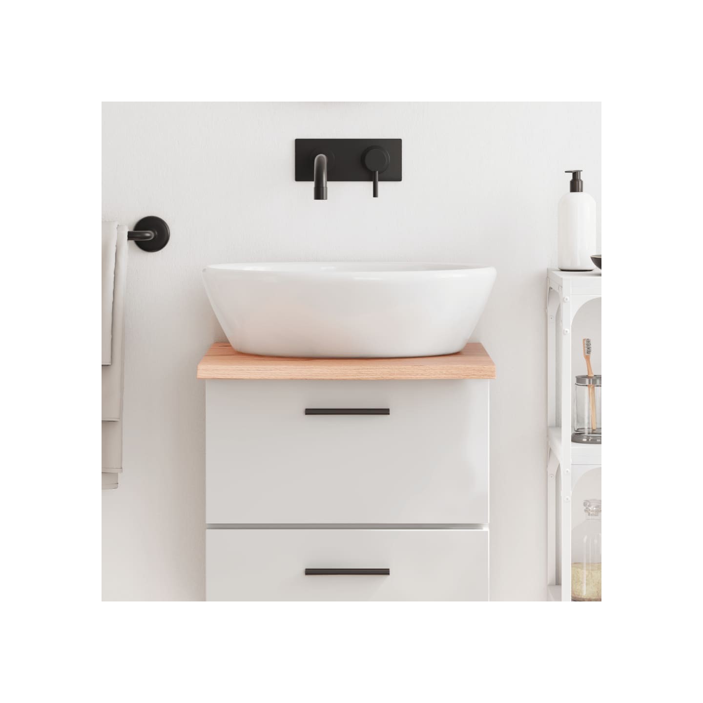 Comptoir de salle de bain marron clair 40x50x2 cm bois traité