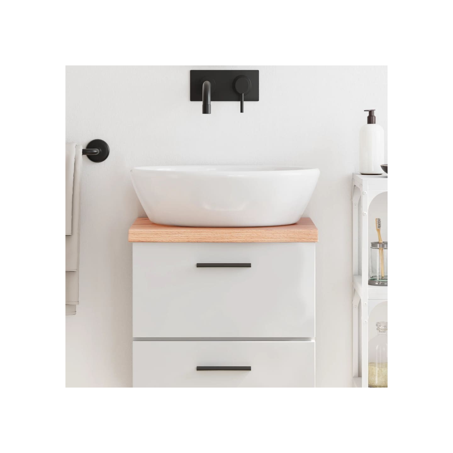 Comptoir de salle de bain marron 40x30x(2-4) cm bois traité