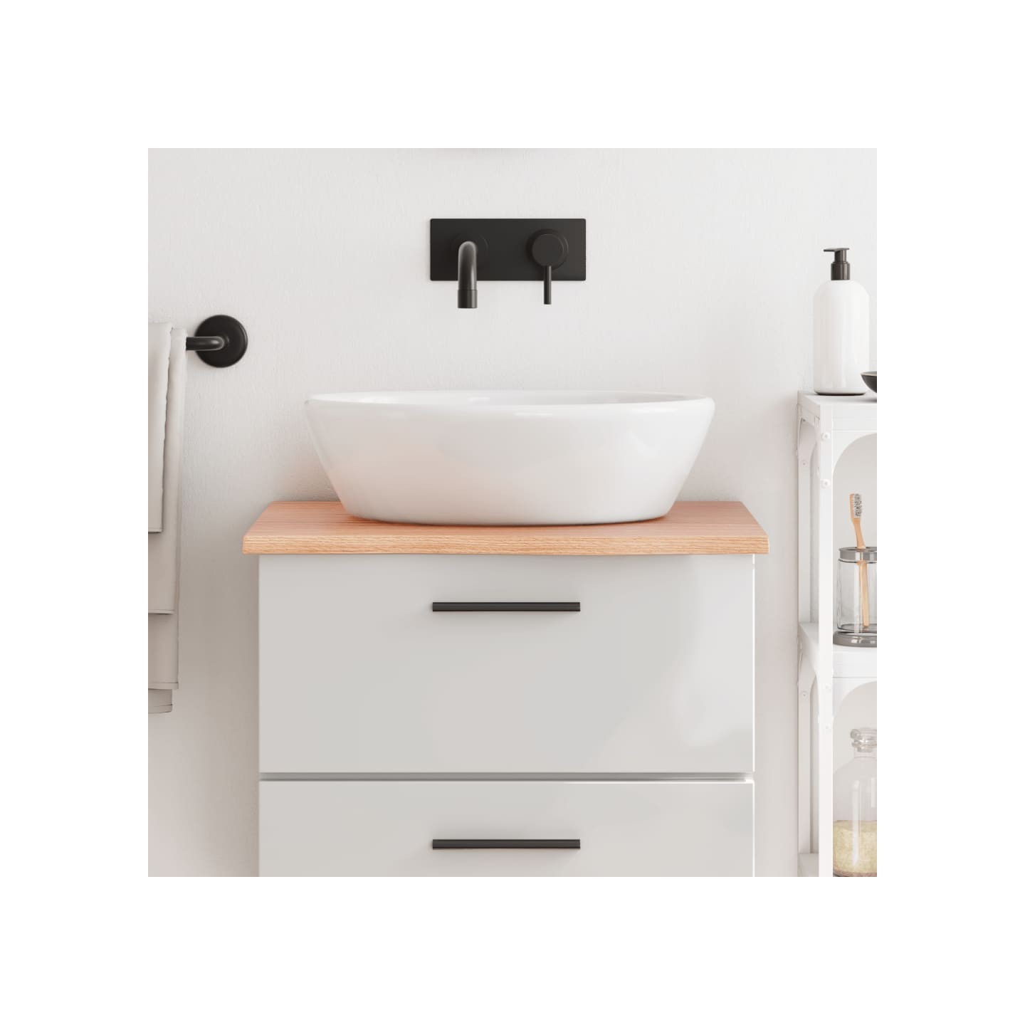 Comptoir de salle de bain marron clair 60x50x2 cm bois traité