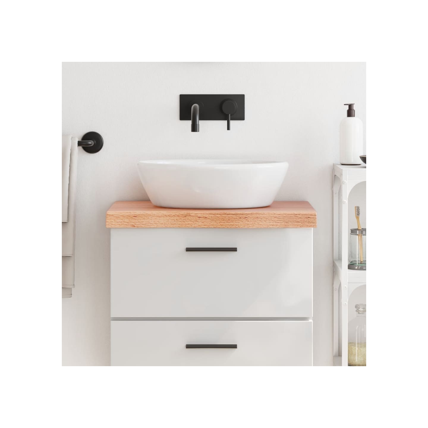 Comptoir de salle de bain marron 60x30x(2-6) cm bois traité