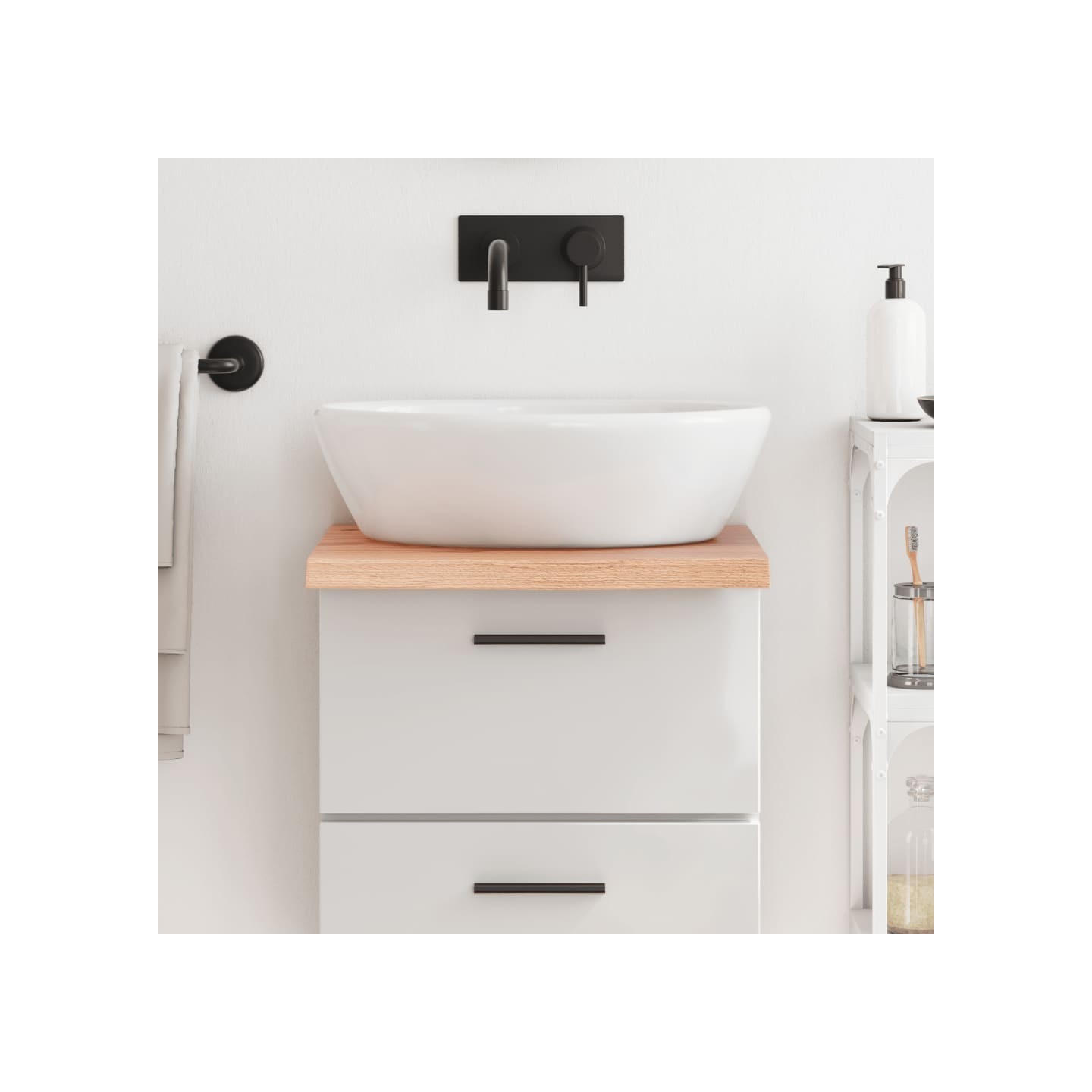 Comptoir de salle de bain marron 40x50x(2-4) cm bois traité