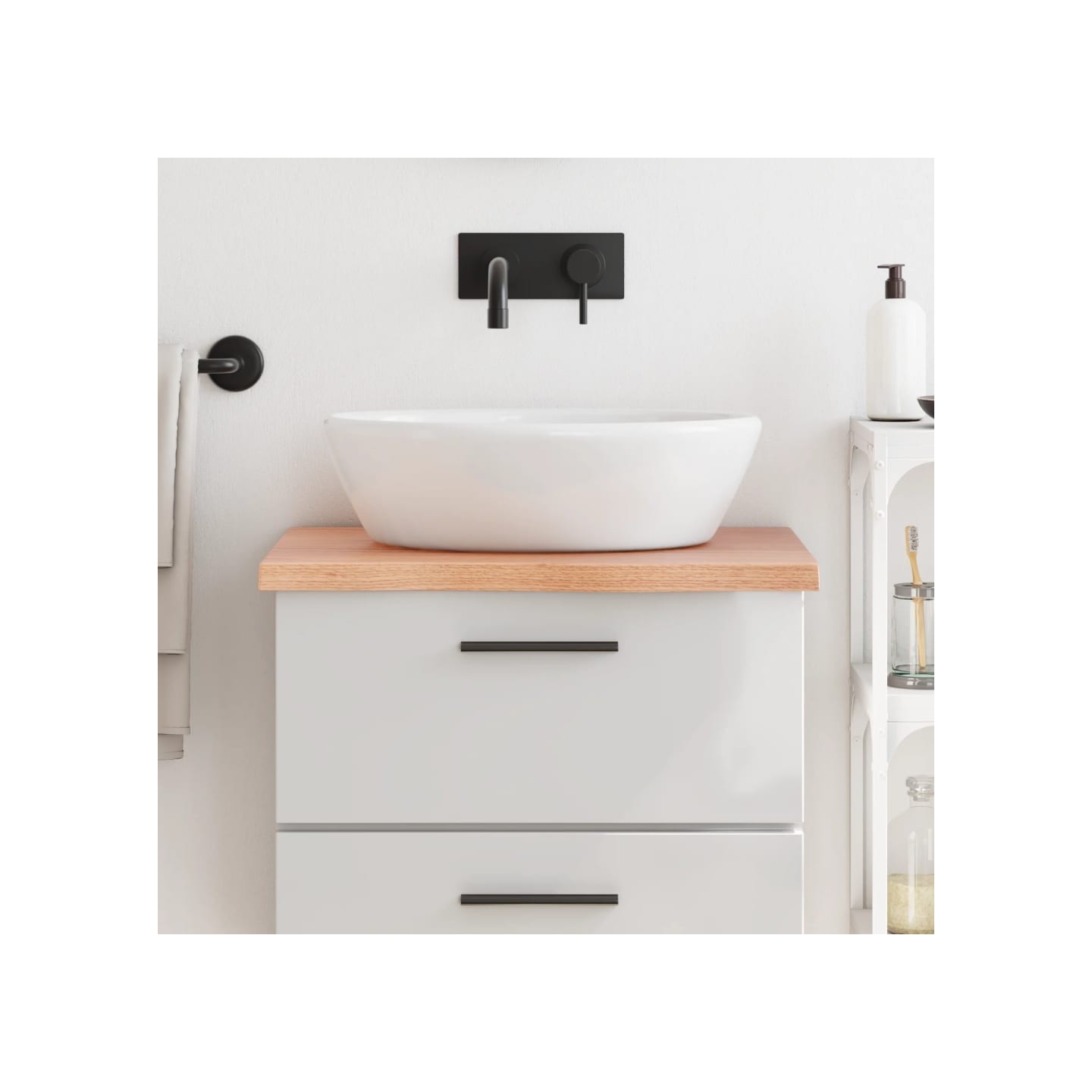 Comptoir de salle de bain marron 60x60x(2-4) cm bois traité