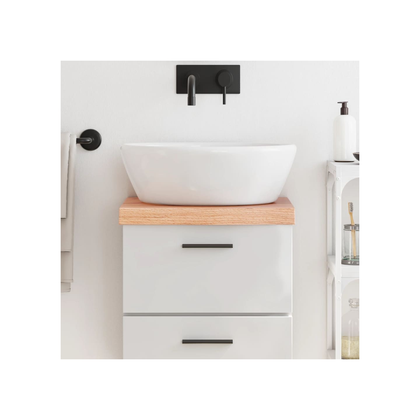 Comptoir de salle de bain marron 40x30x(2-6) cm bois traité