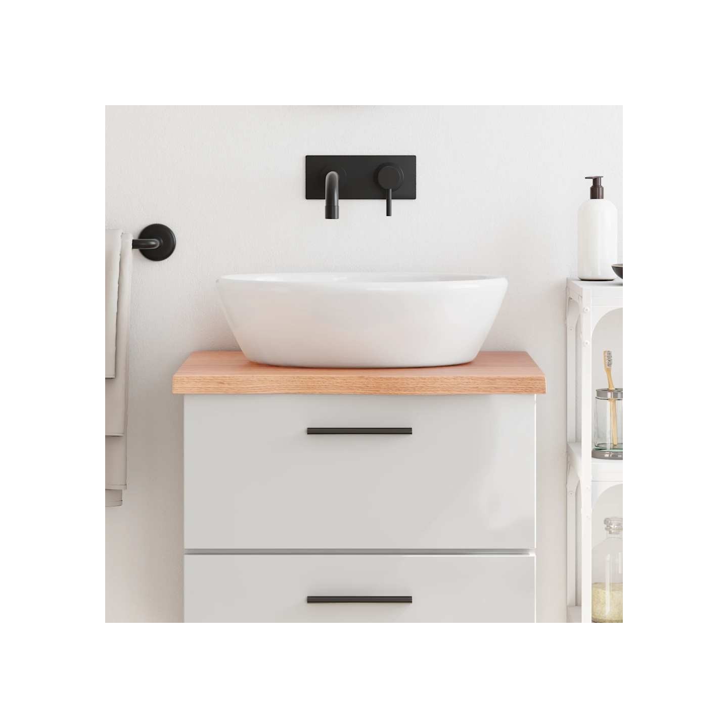 Comptoir de salle de bain marron 60x50x(2-4) cm bois traité