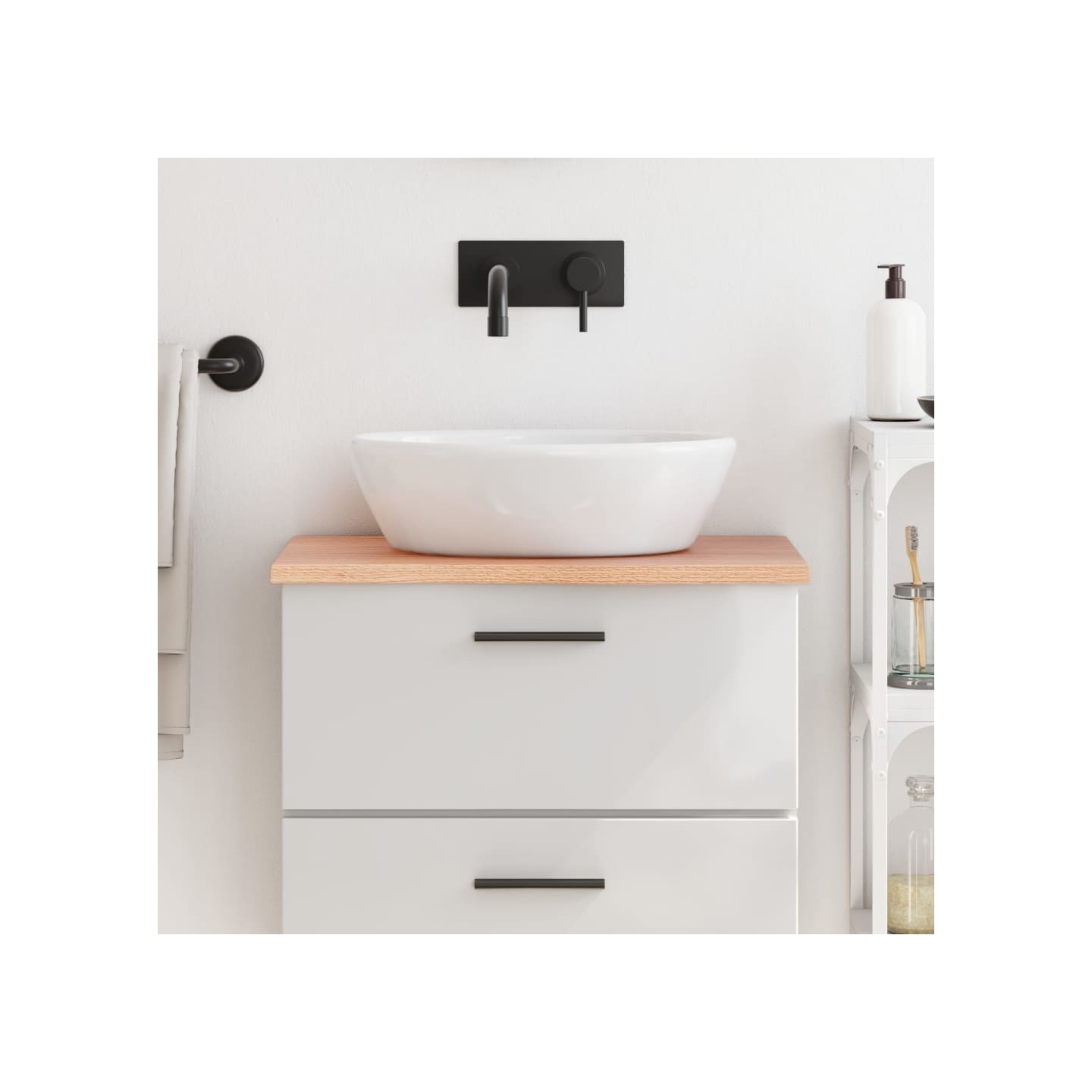 Comptoir de salle de bain marron clair 60x40x2 cm bois traité