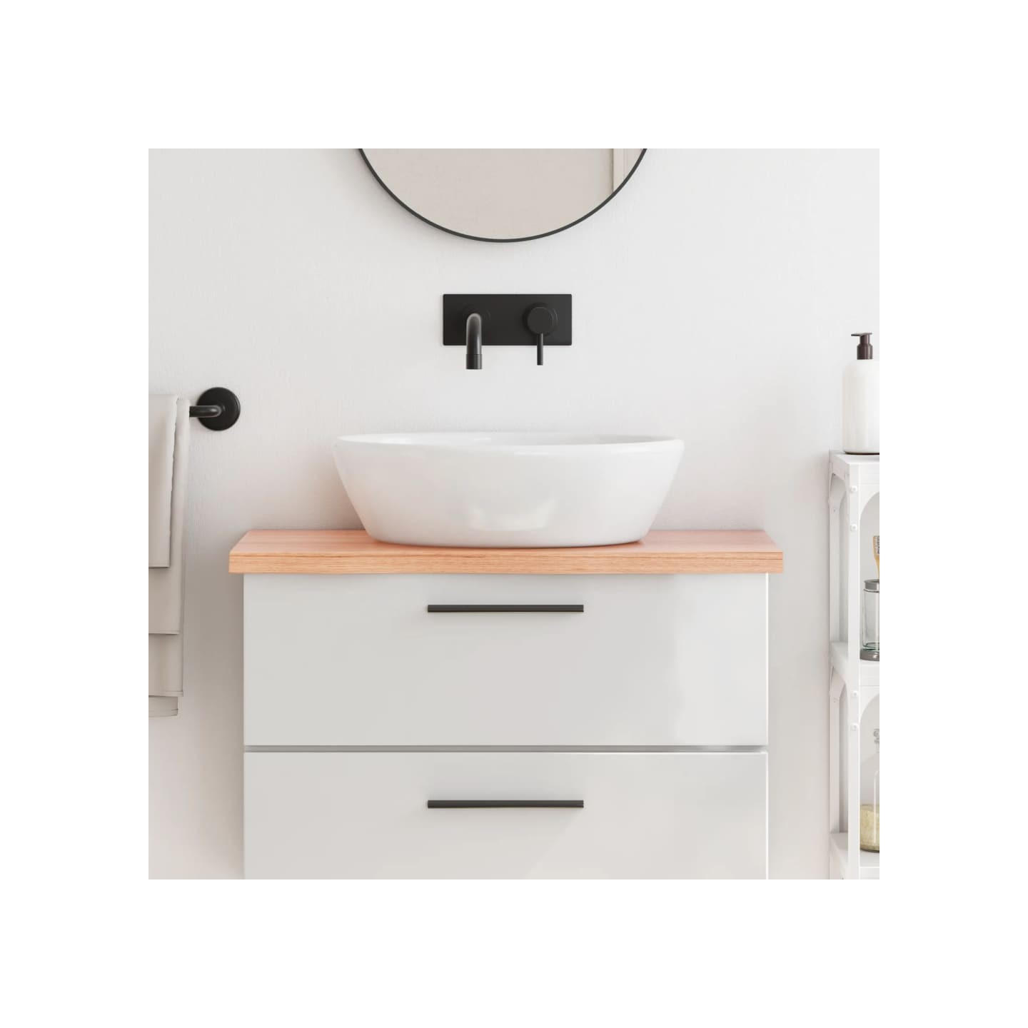 Comptoir de salle de bain marron 80x40x(2-4) cm bois traité