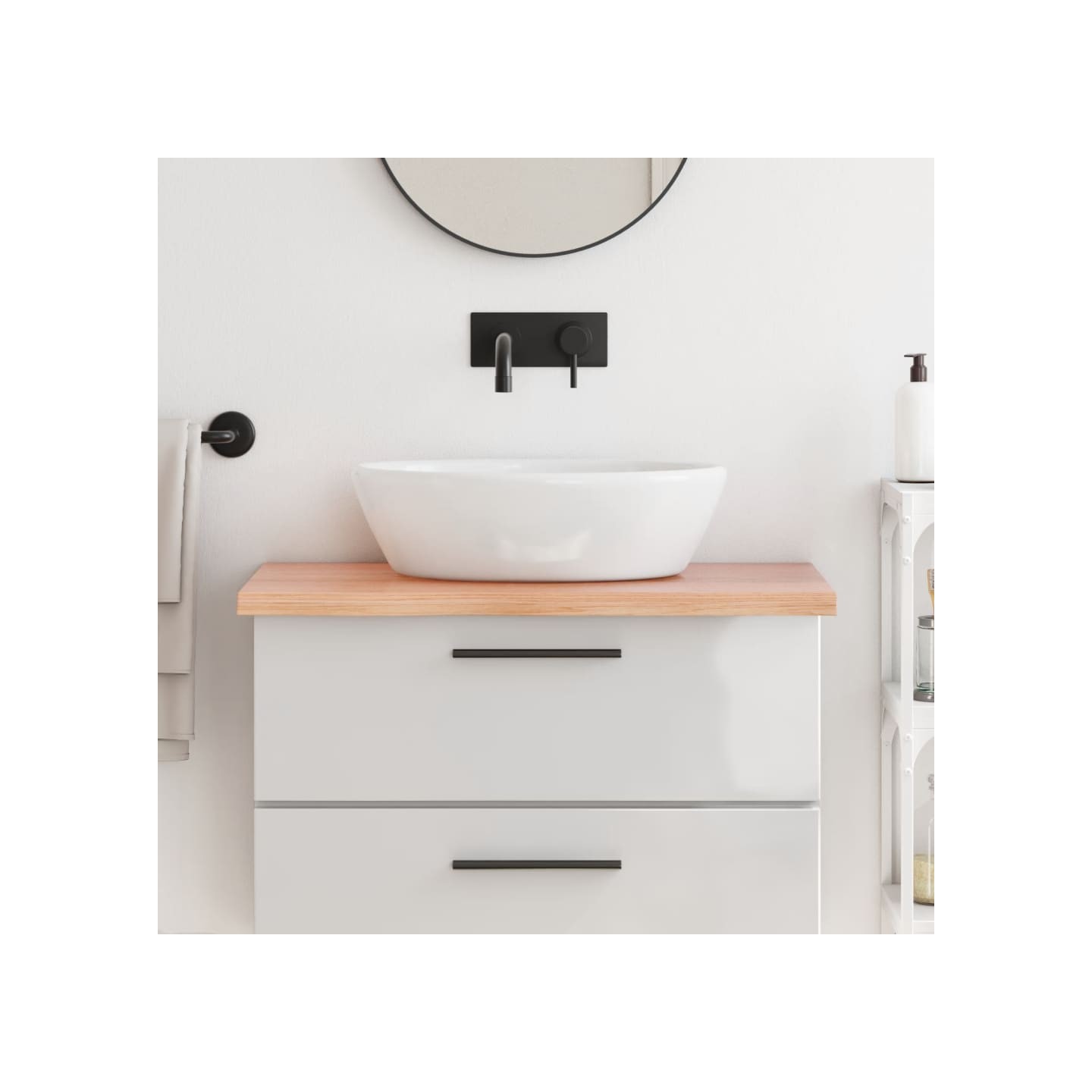 Comptoir de salle de bain marron 80x50x(2-4) cm bois traité
