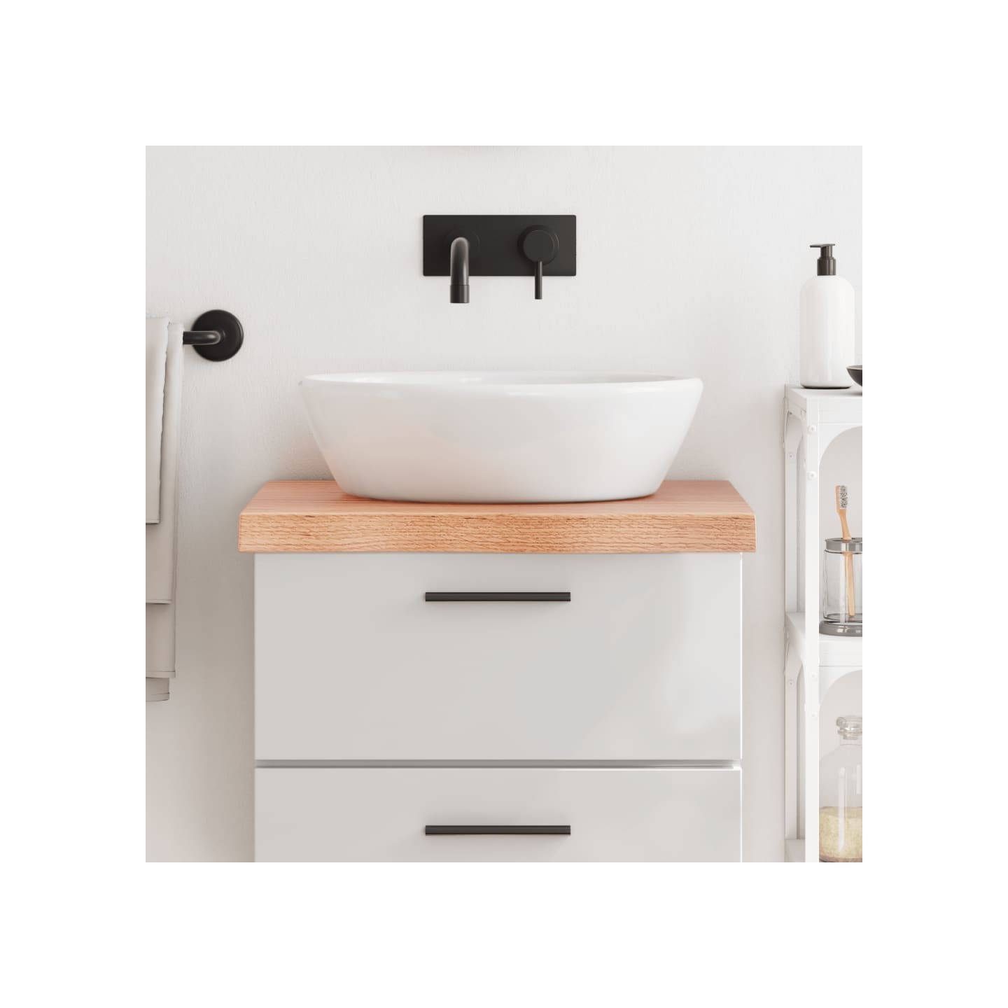Comptoir de salle de bain marron 60x50x(2-6) cm bois traité