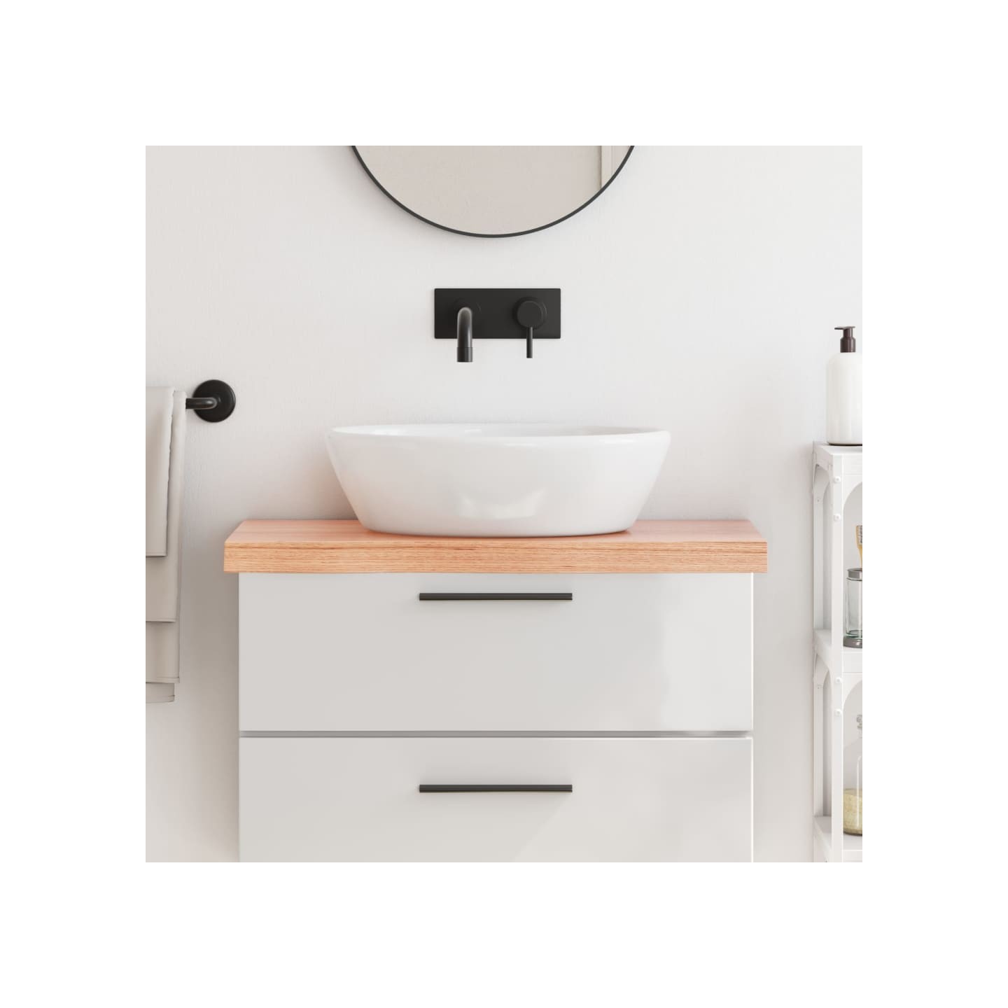 Comptoir de salle de bain marron 80x40x(2-6) cm bois traité