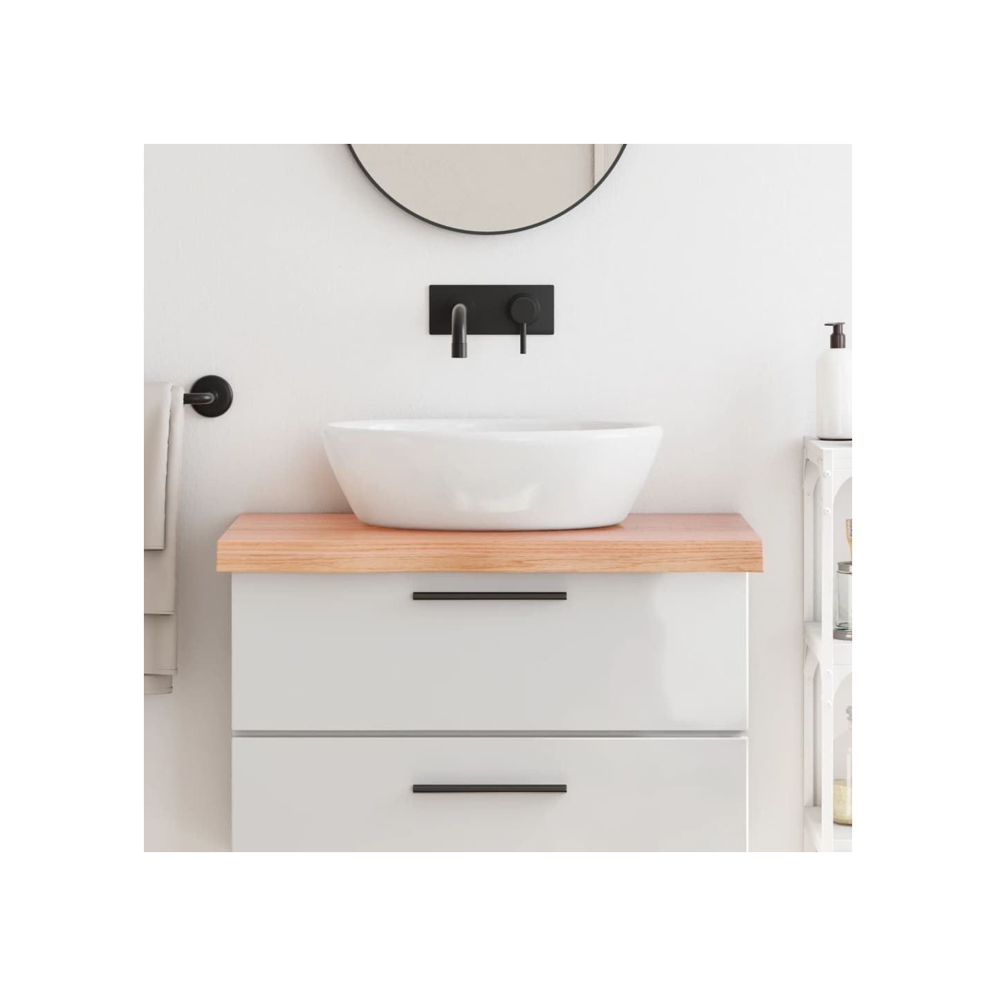 Comptoir de salle de bain marron 80x50x(2-6) cm bois traité