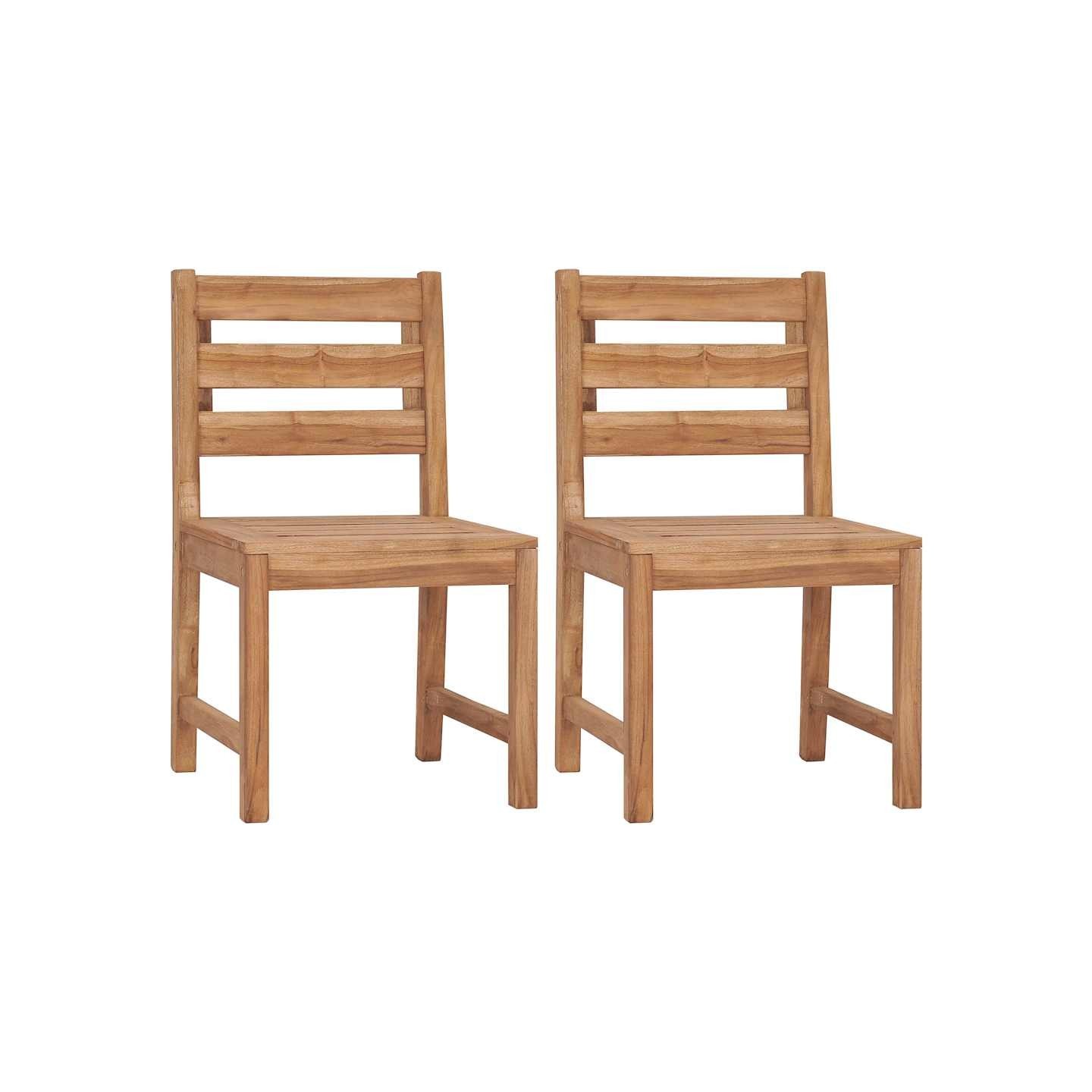 Chaises de jardin lot de 2 Bois de teck solide