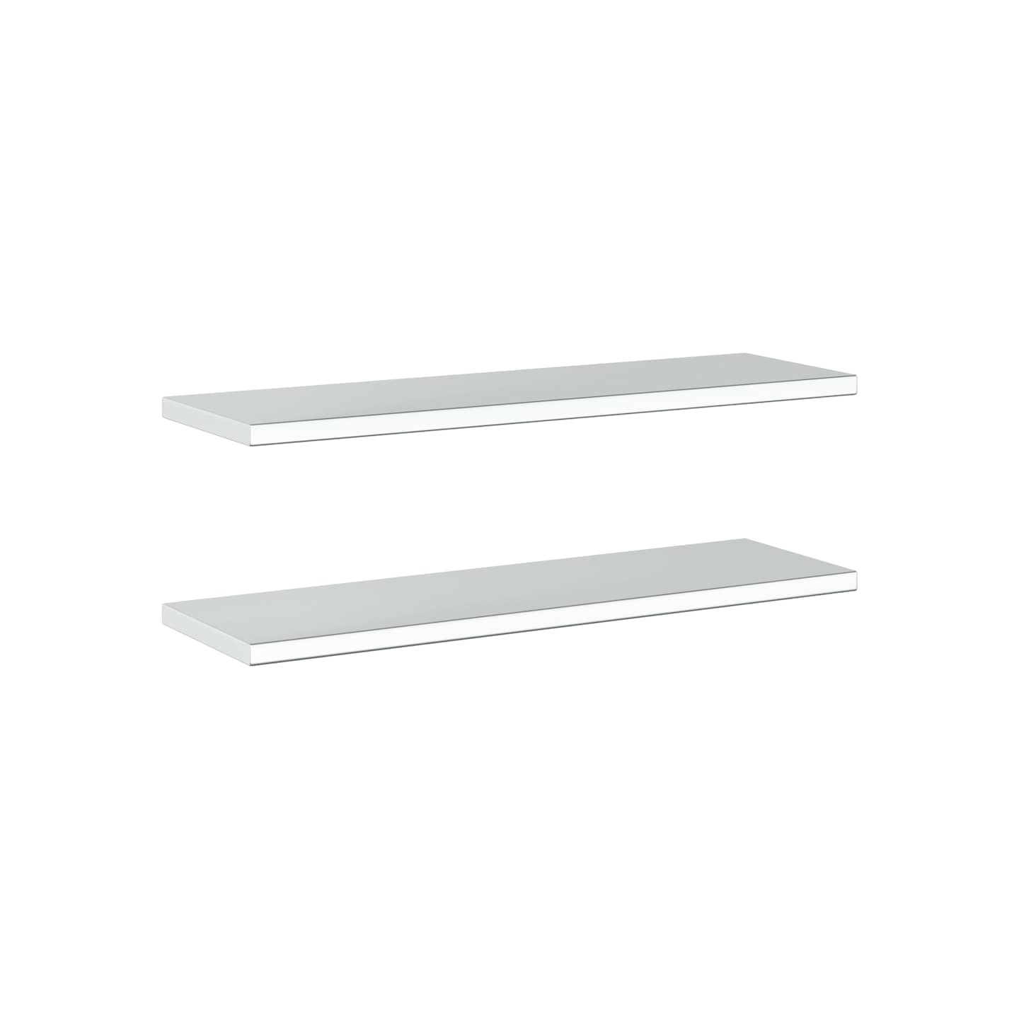 Étagères murales 2 pcs 100x30 cm argenté acier inoxydable