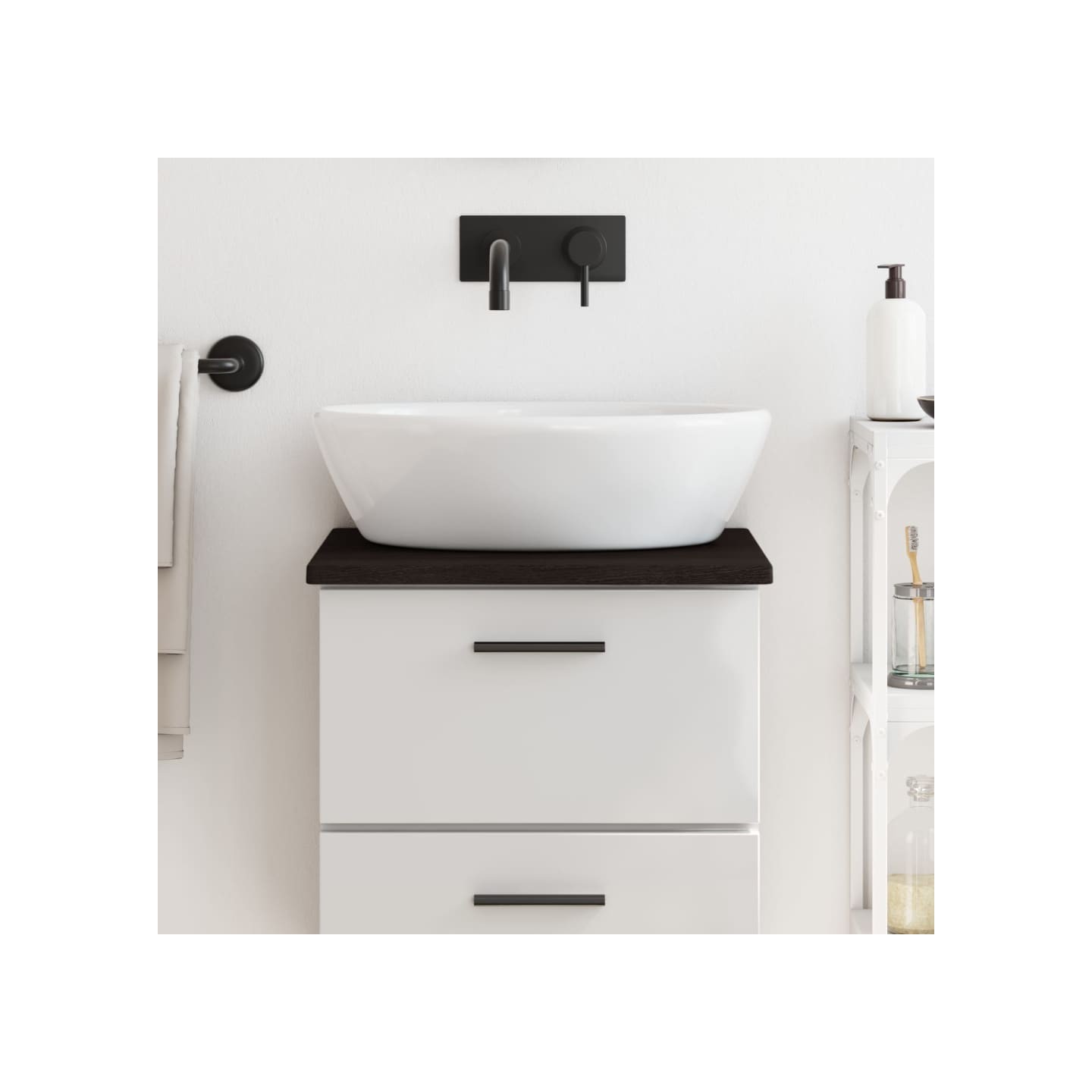 Comptoir de salle de bain marron foncé 40x30x2 cm bois traité