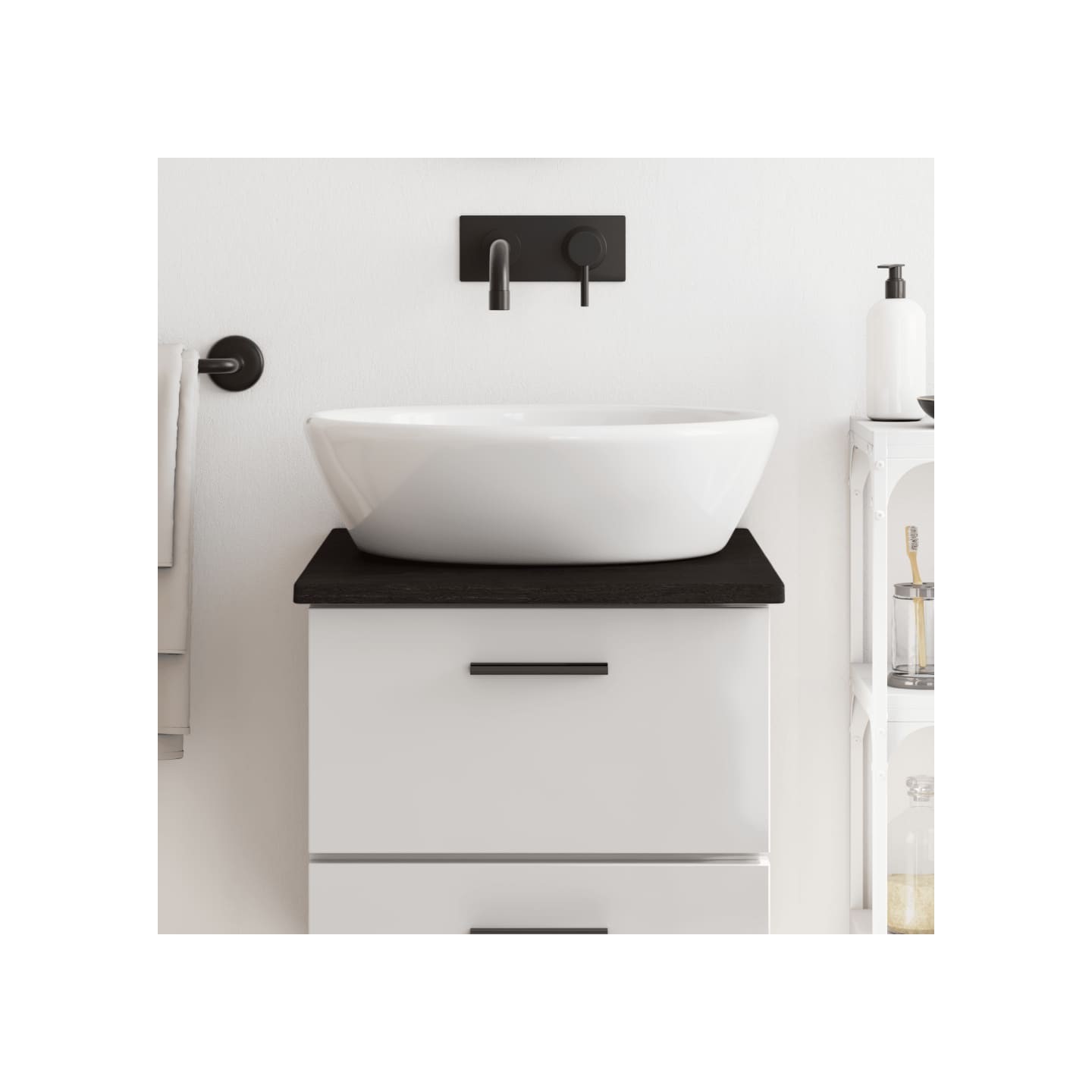 Comptoir de salle de bain marron foncé 40x50x2 cm bois traité