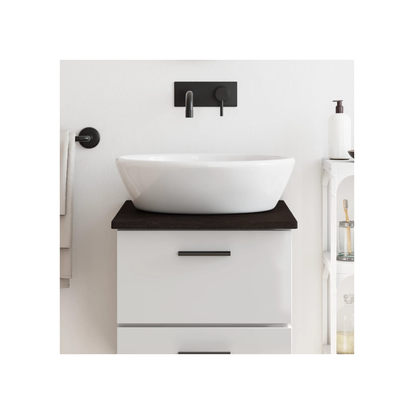 Comptoir de salle de bain marron foncé 40x60x2 cm bois traité