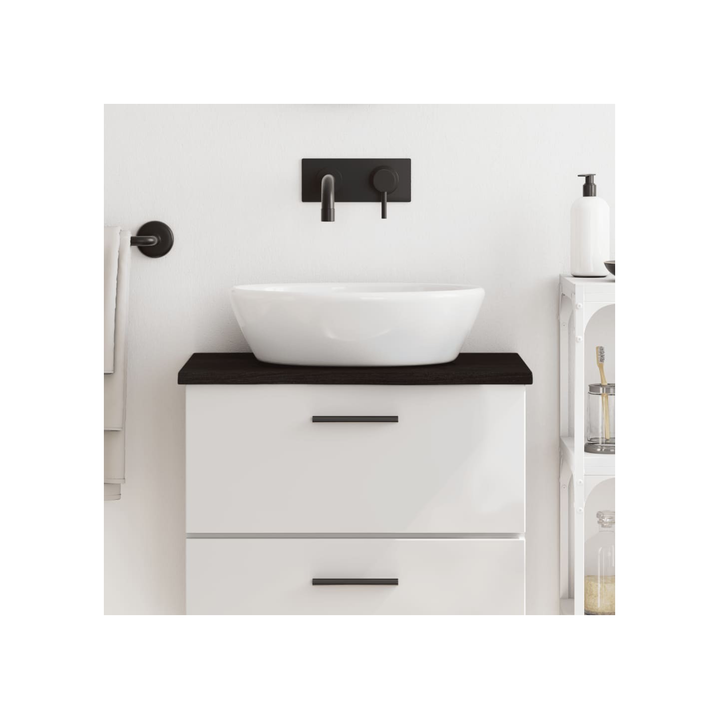 Comptoir de salle de bain marron foncé 60x40x2 cm bois traité