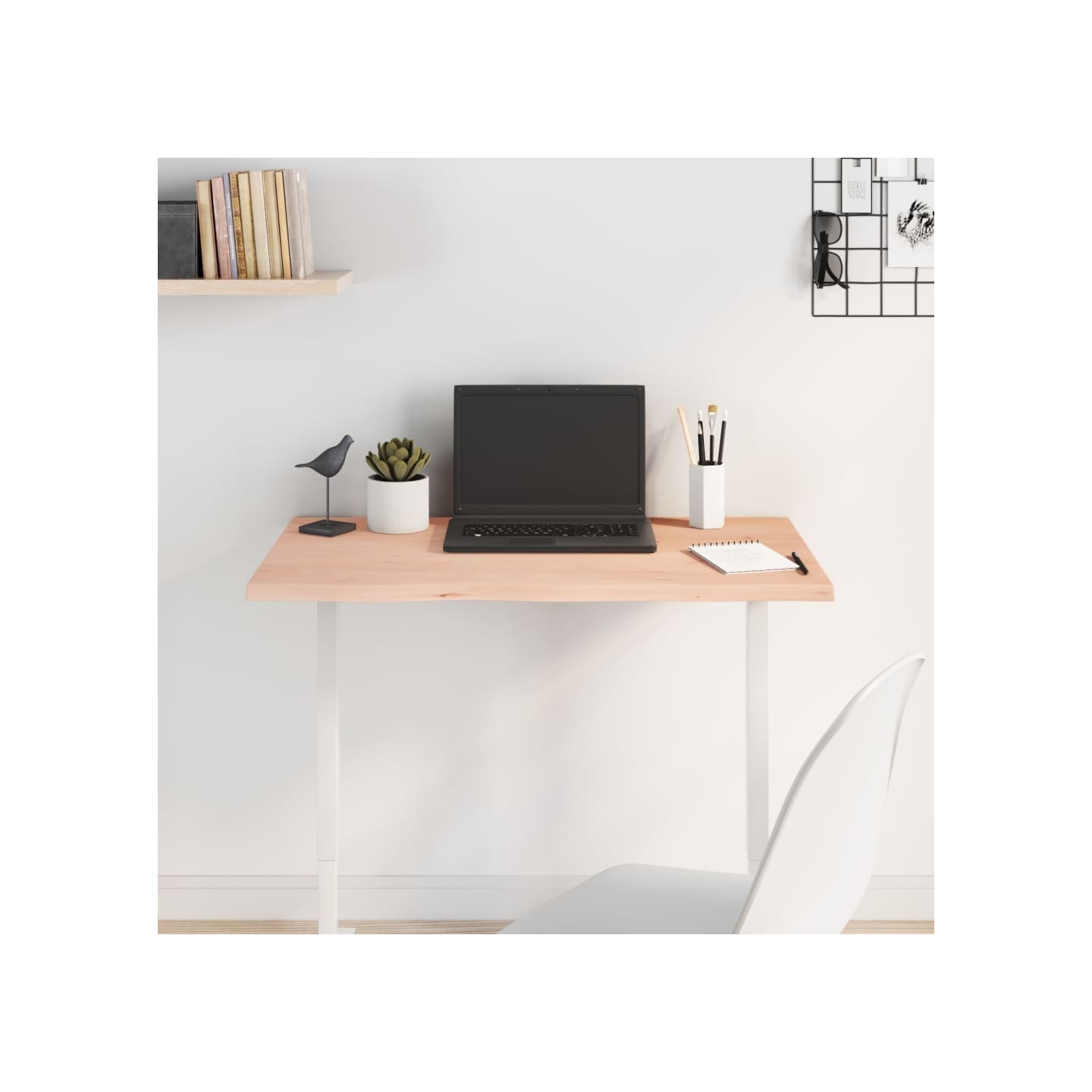 Dessus de table 80x60x2 cm bois de chêne massif non traité