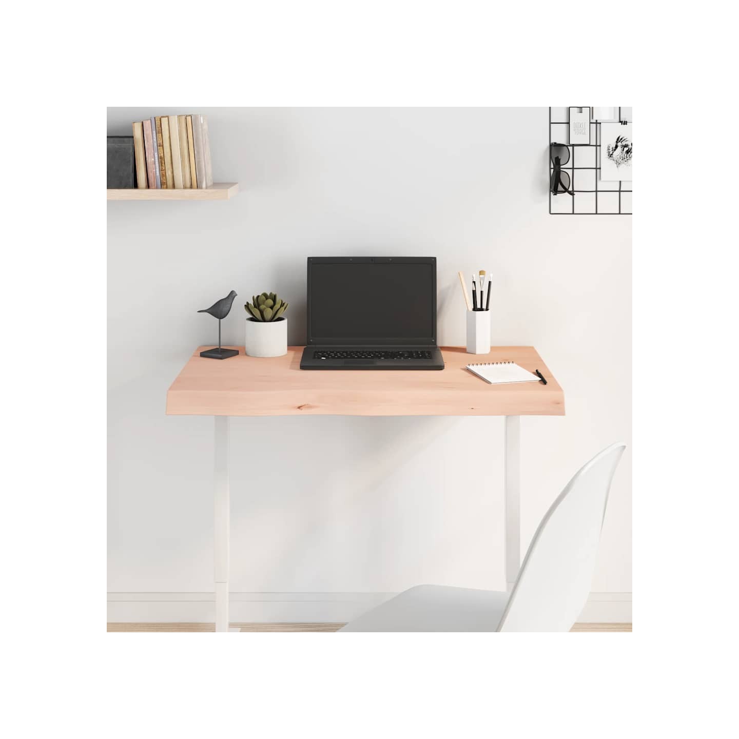 Dessus de table 80x40x(2-6) cm bois de chêne massif non traité