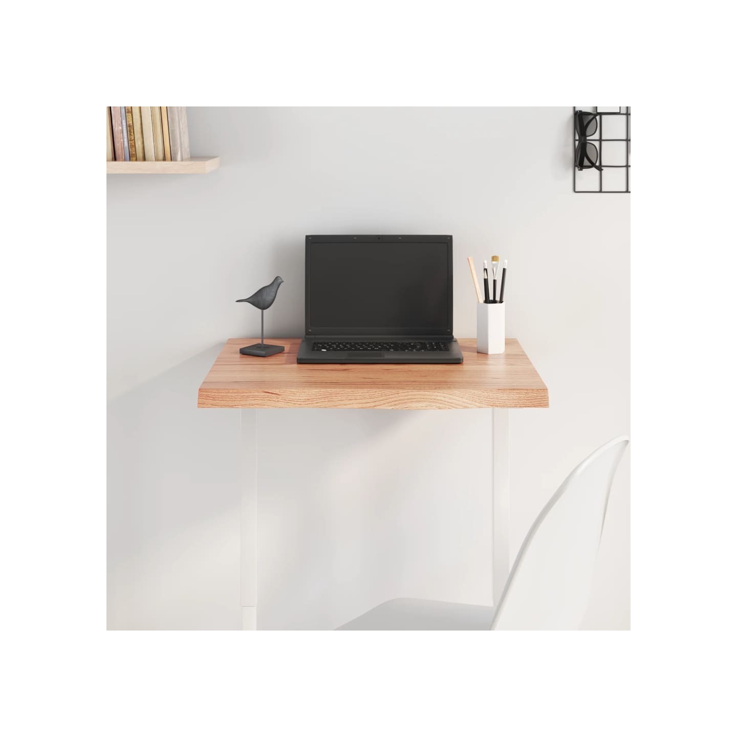 Dessus de table marron clair bois chêne massif traité