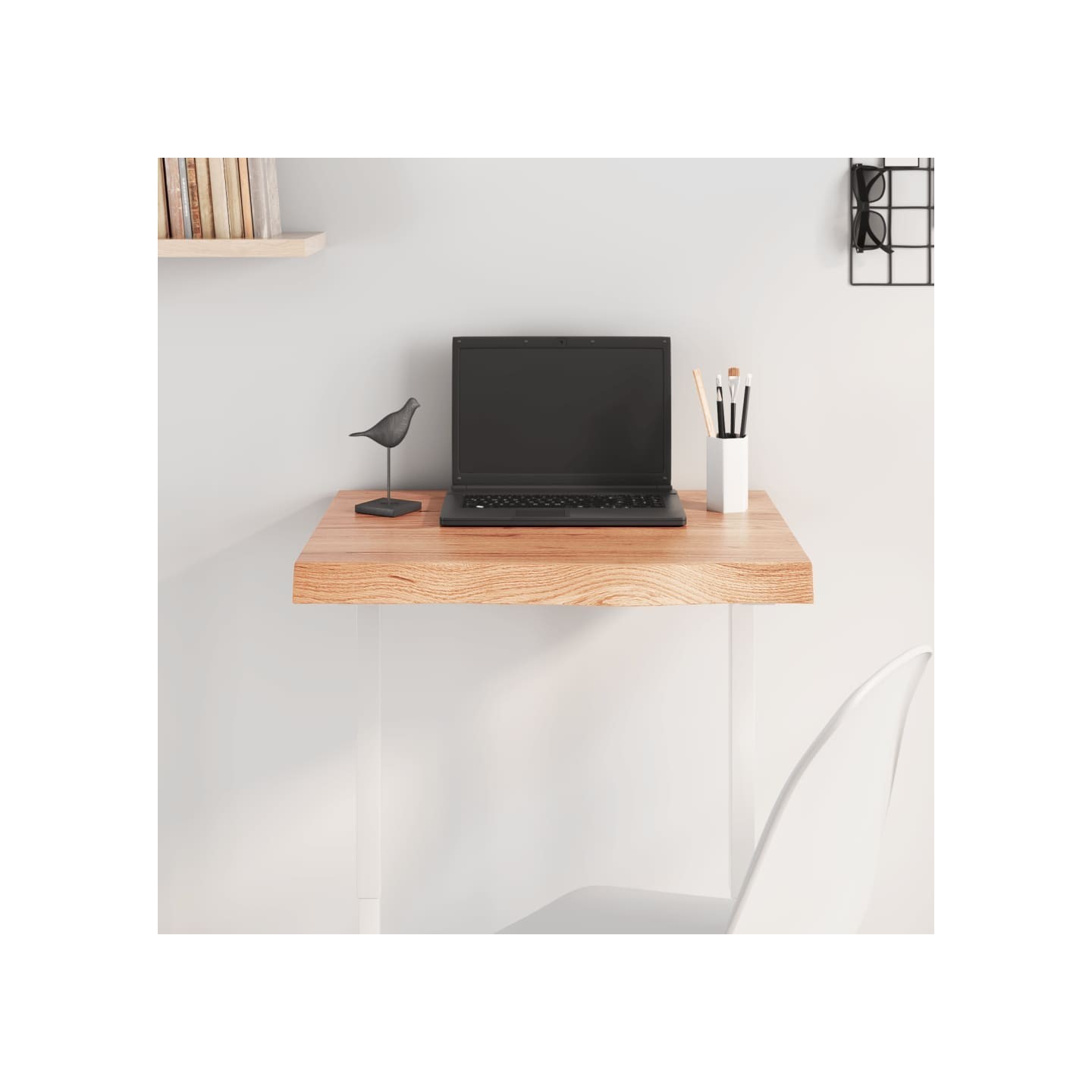 Dessus de table marron clair bois chêne massif traité