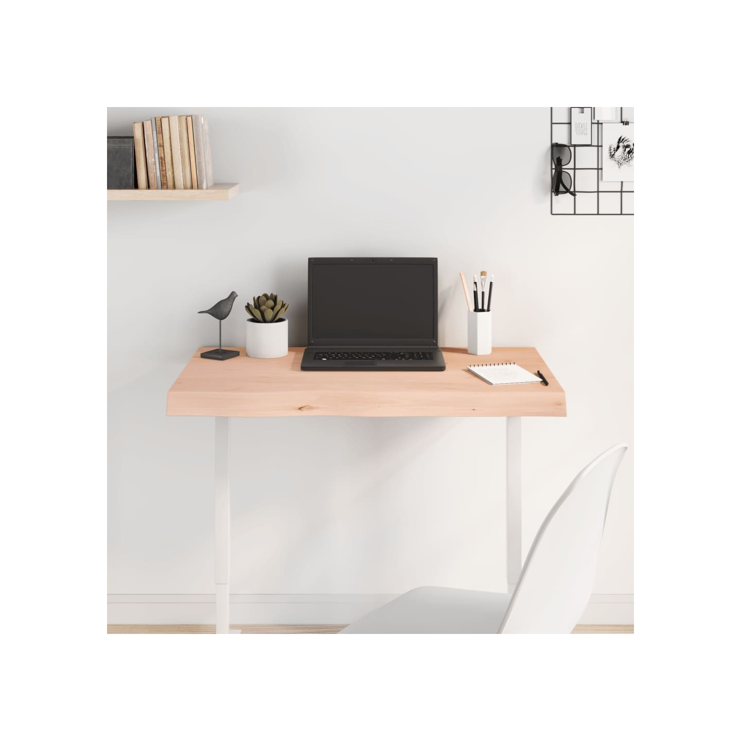 Dessus de table 80x50x(2-6) cm bois de chêne massif non traité