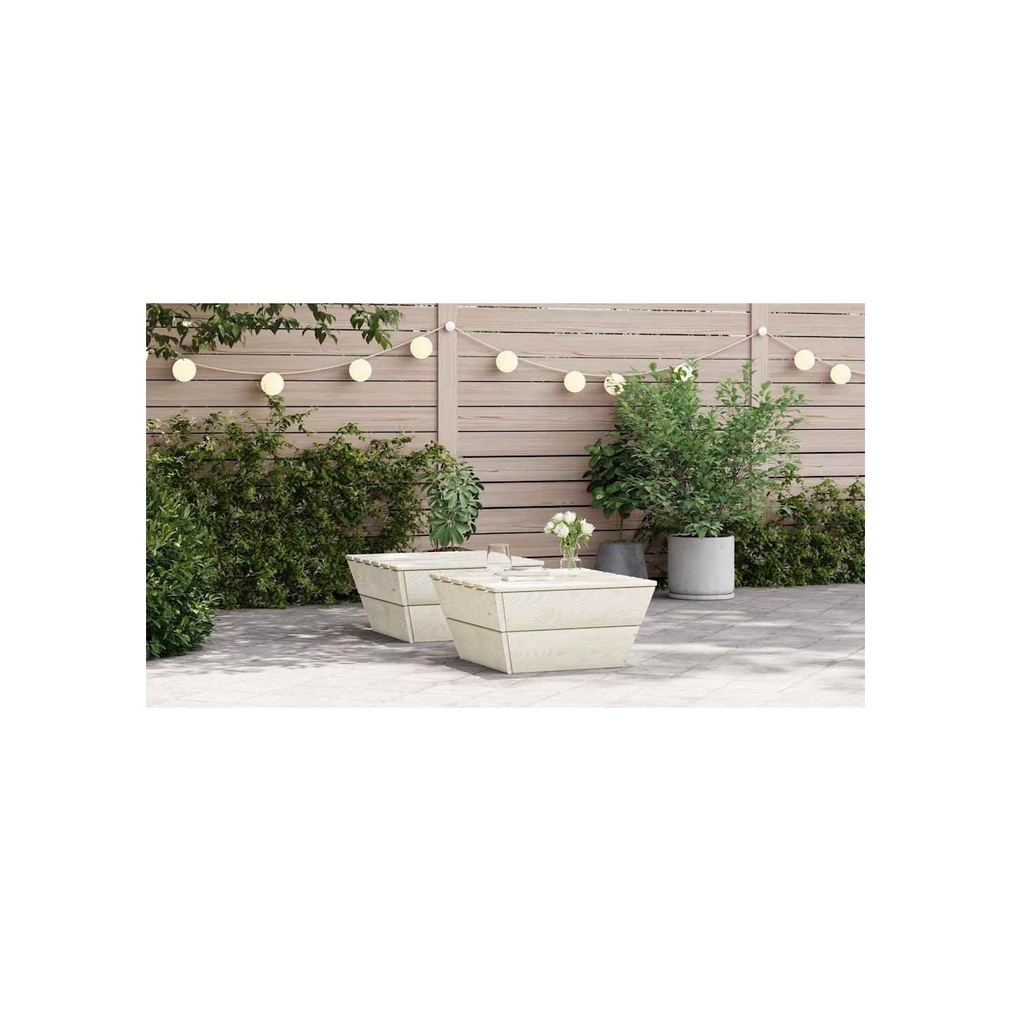 Tables de jardin 2 pcs 60x60x30 cm Bois d'épicéa imprégné