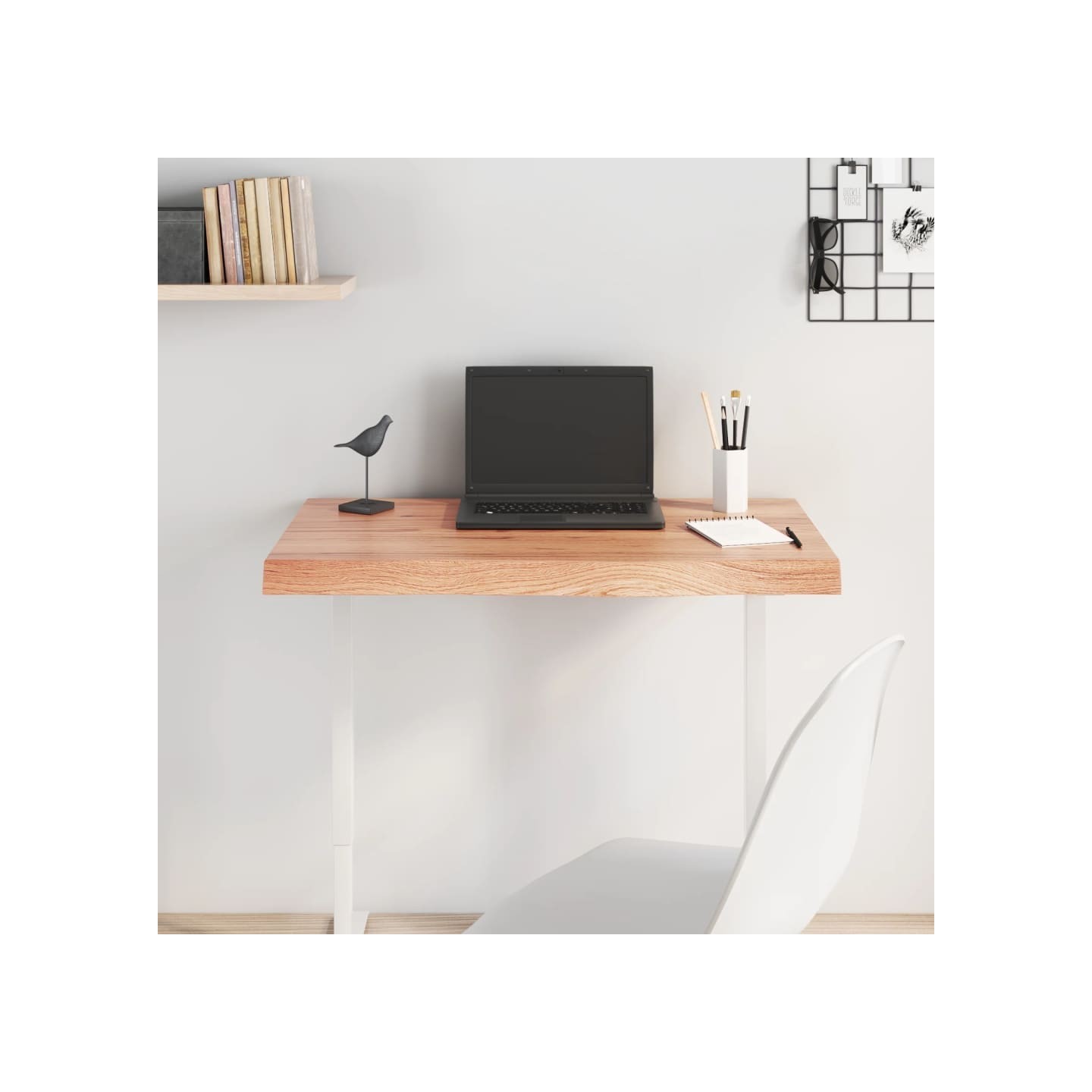 Dessus de table marron clair bois chêne massif traité