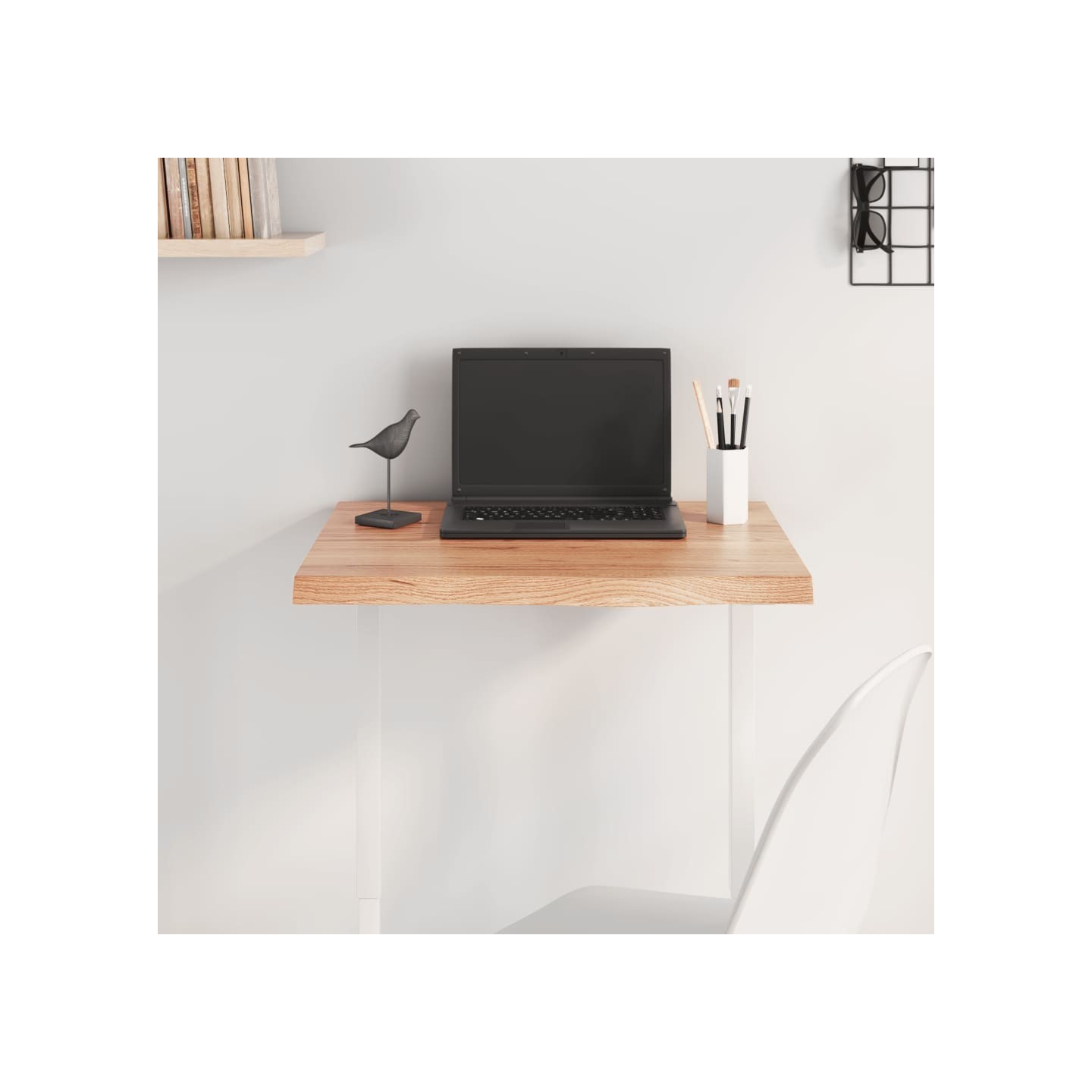 Dessus de table marron clair bois chêne massif traité