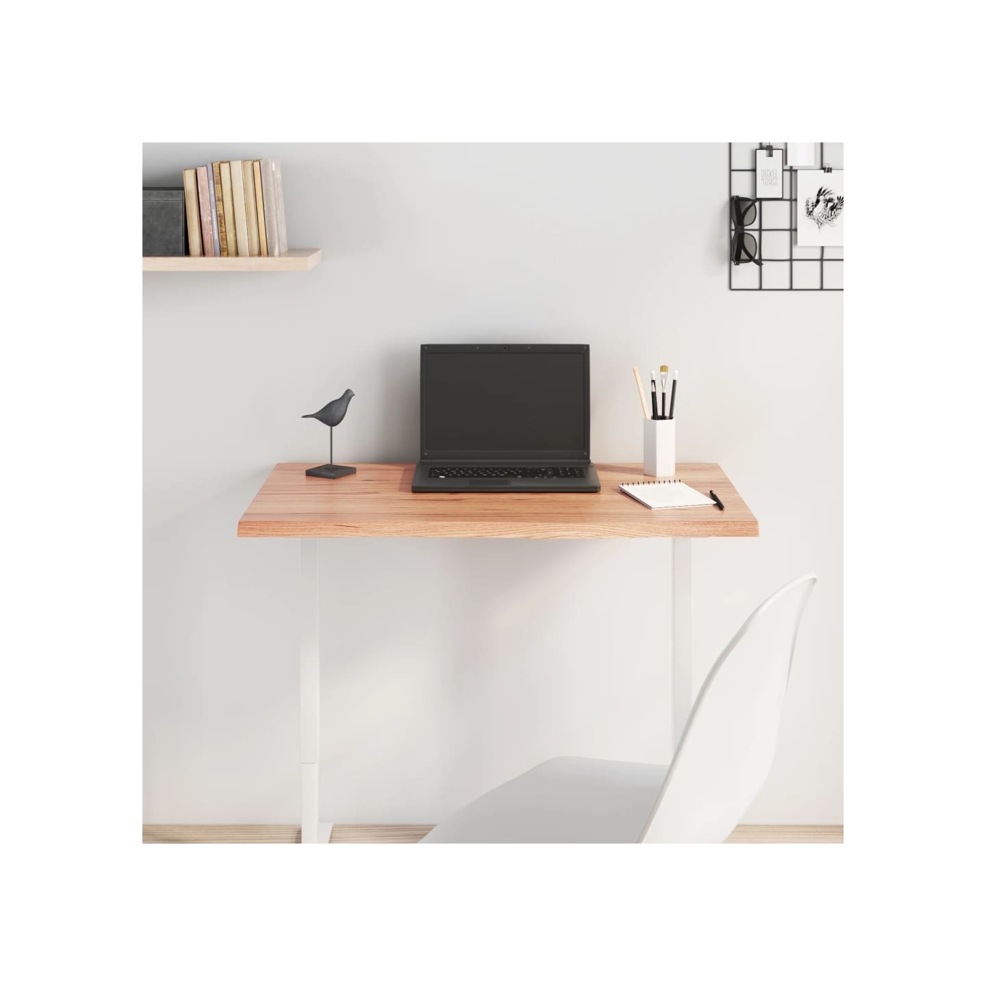 Dessus de table marron clair 80x50x2 cm bois chêne traité