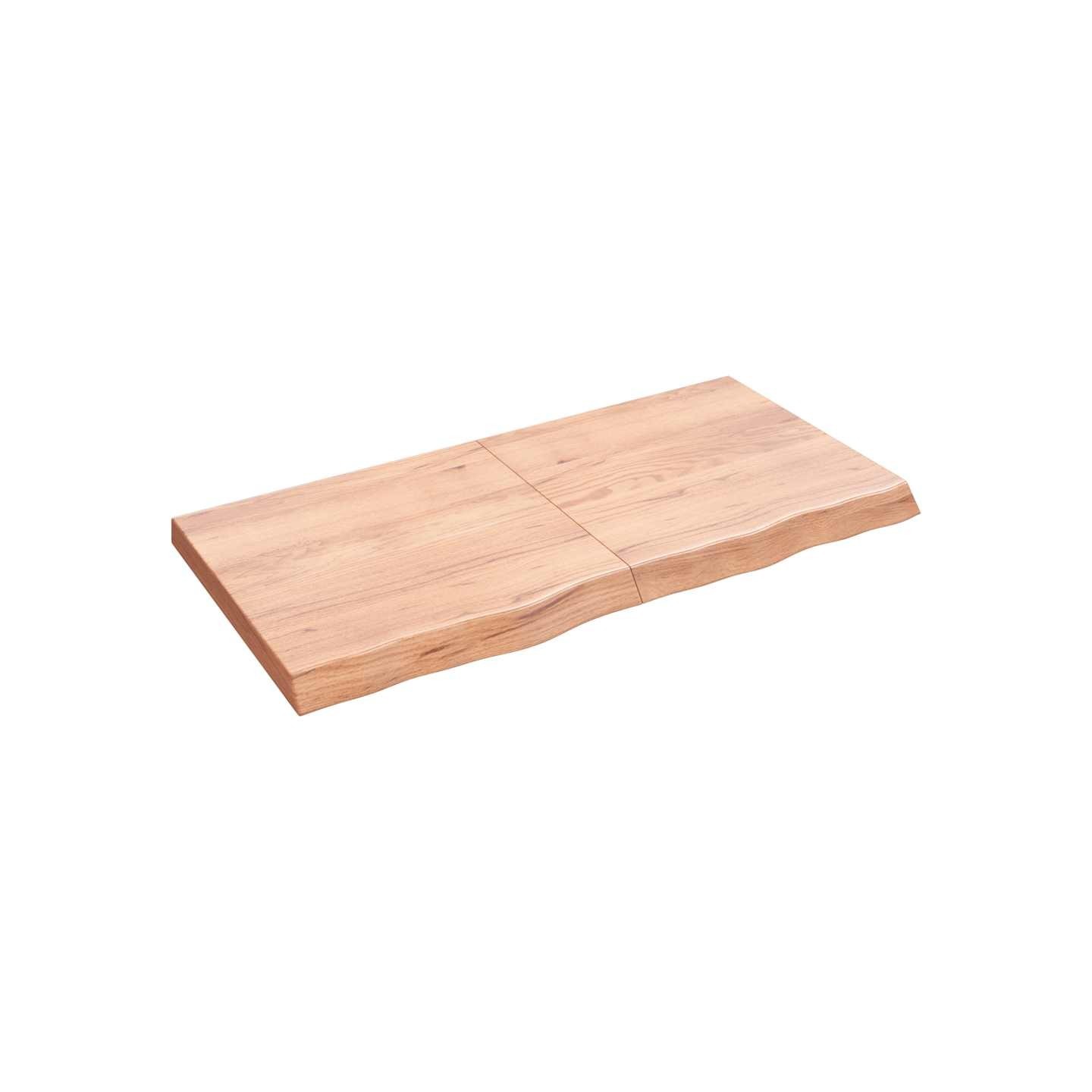 Dessus de table marron clair bois chêne massif traité